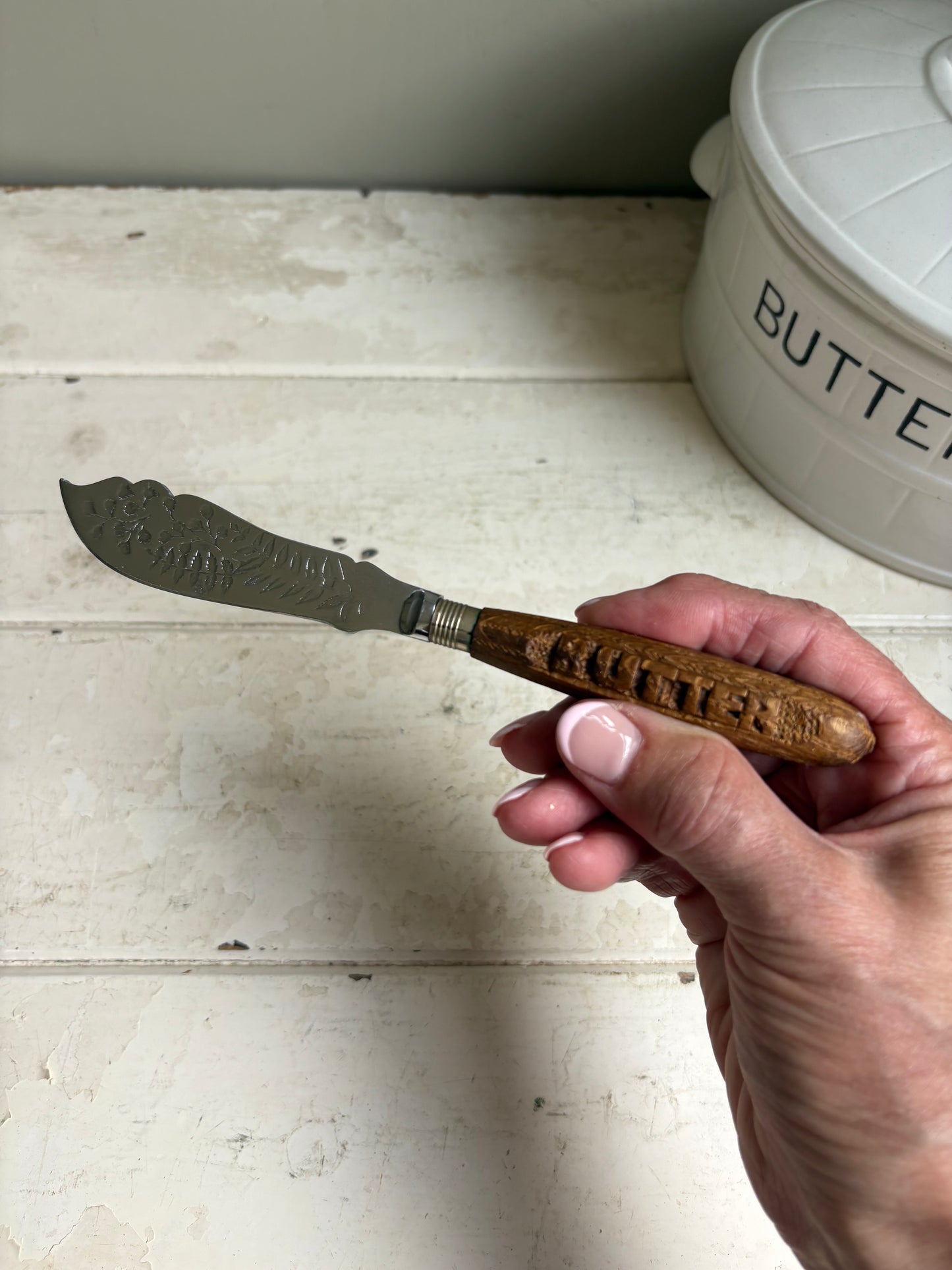 Vintage BUTTER Carved Butter Spreader