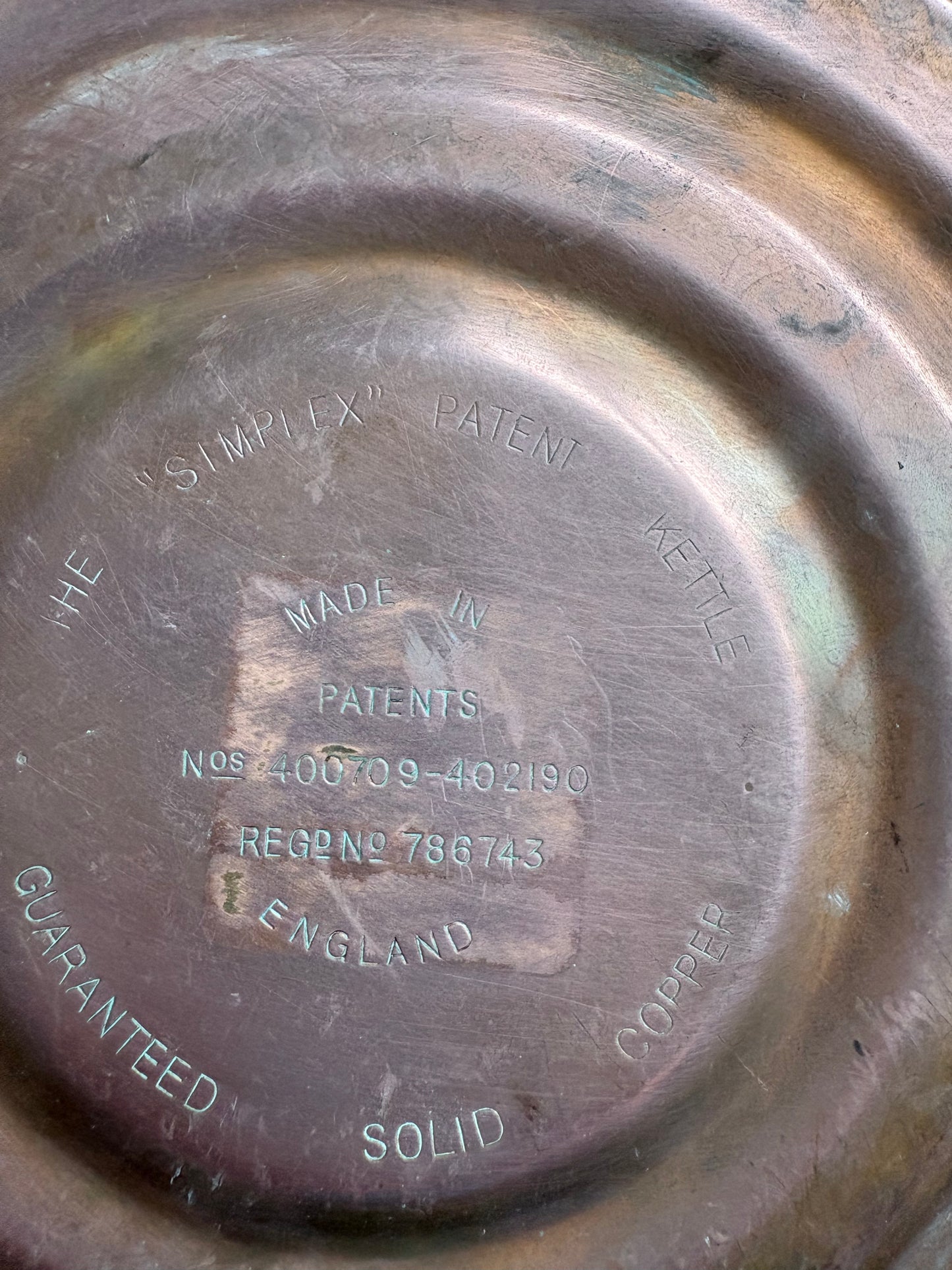 Simplex Patent Whistling Copper Kettle, English Copper Kettle