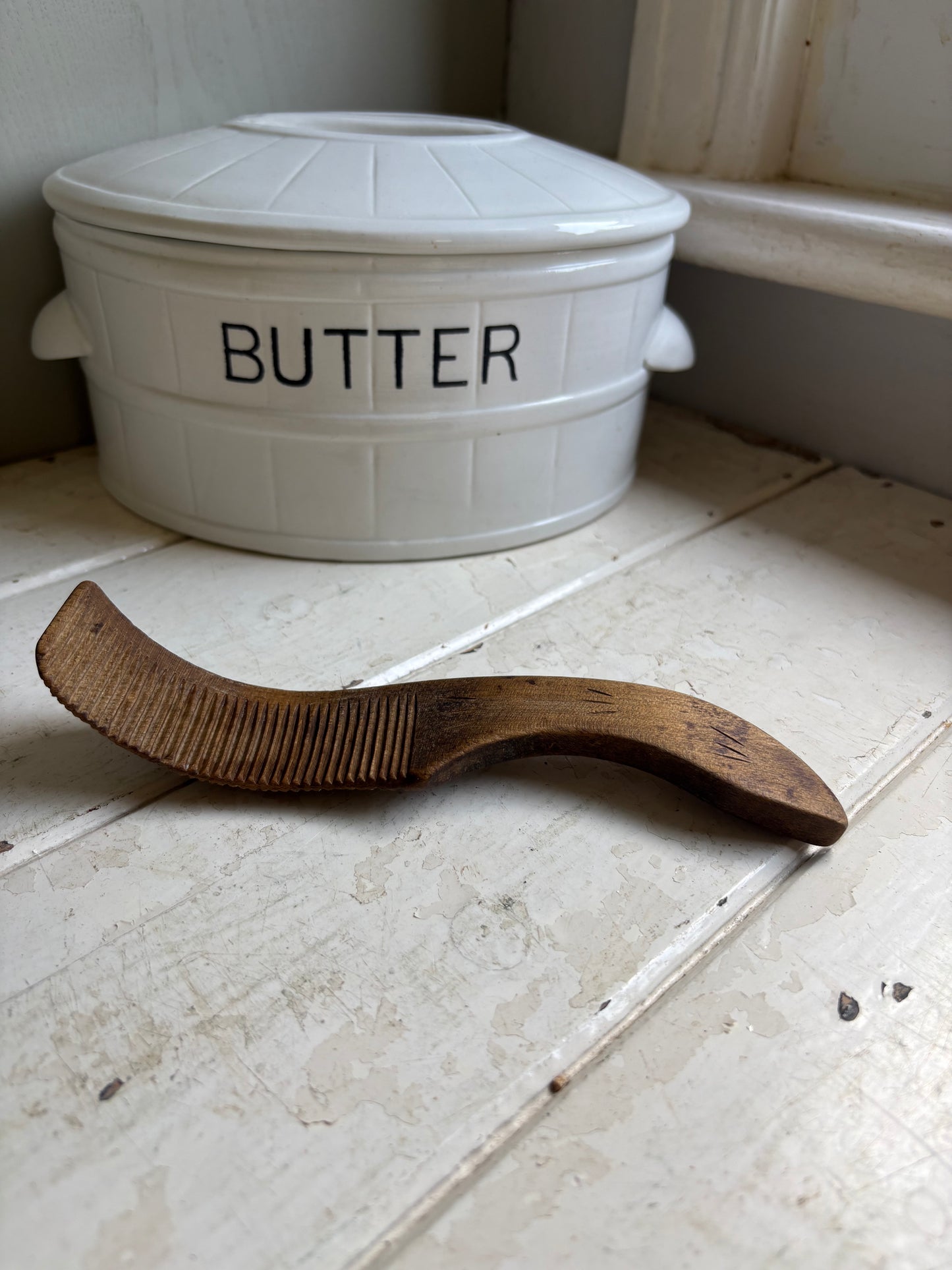 Antique English Butter Curler,Treen