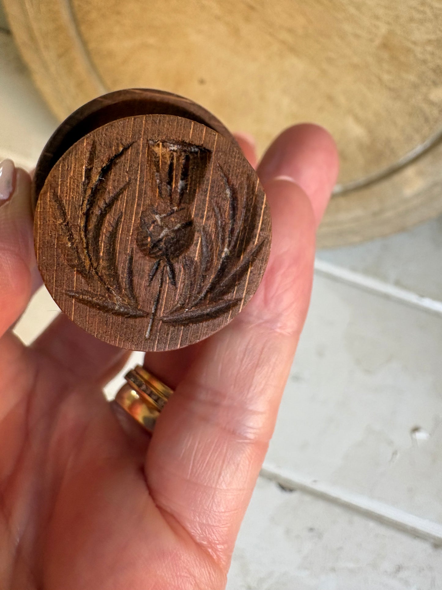 Small Butter Stamp - Treen -Butter Mould