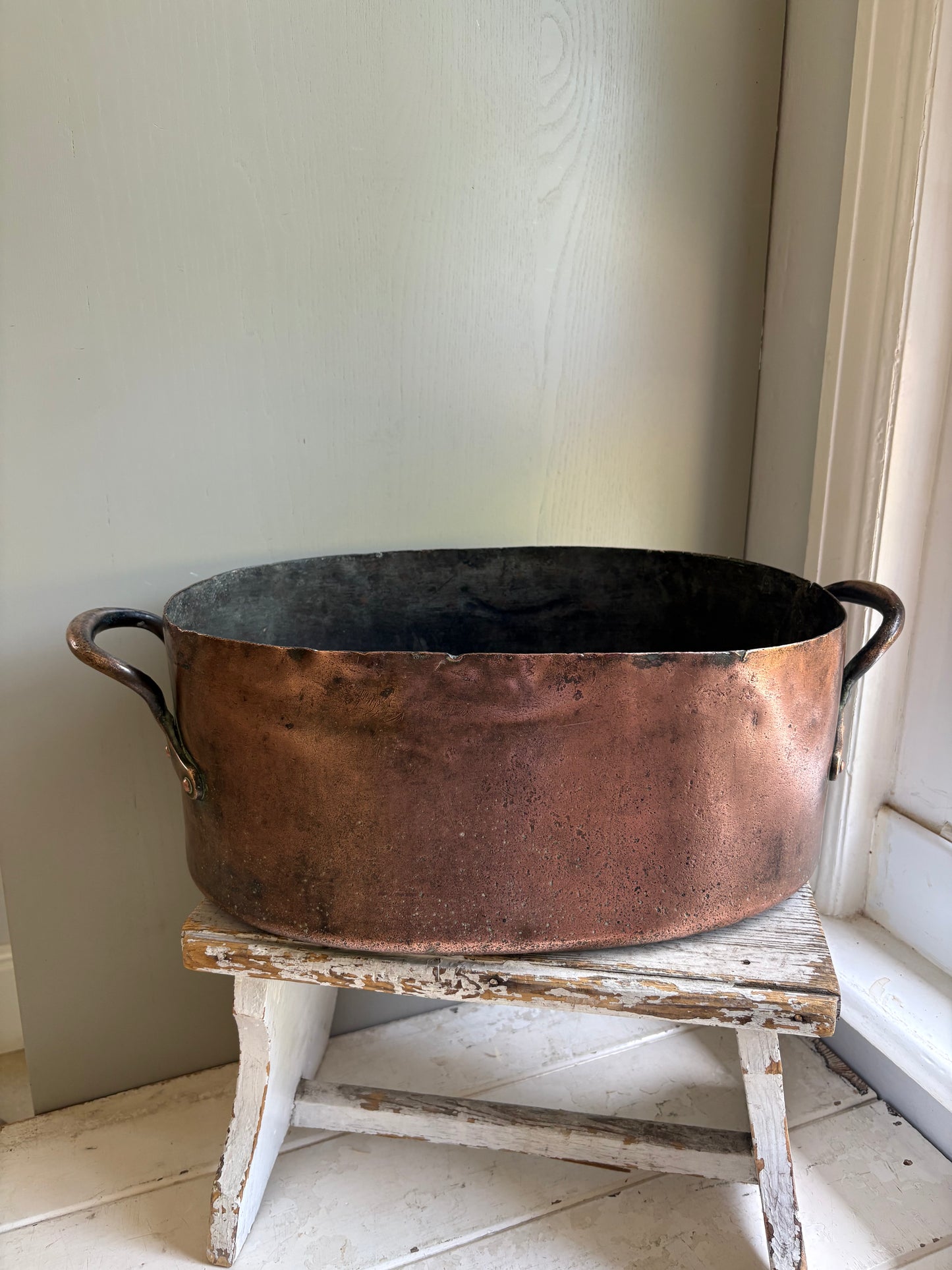 Large oval copper pan - kitchenalia