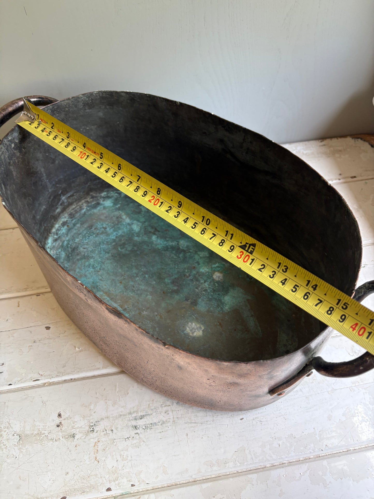 Large oval copper pan - kitchenalia