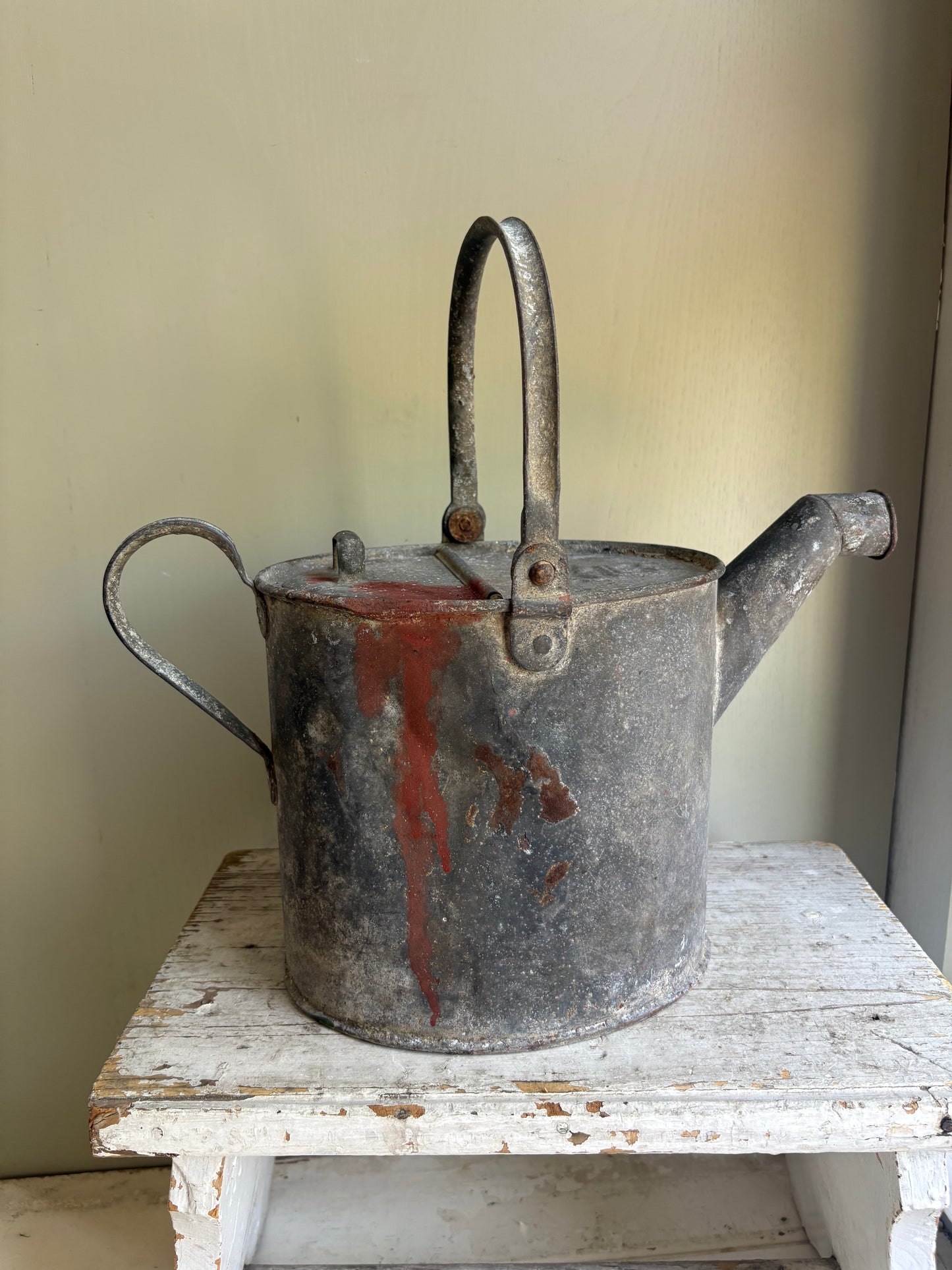 Galvanised water can, War department