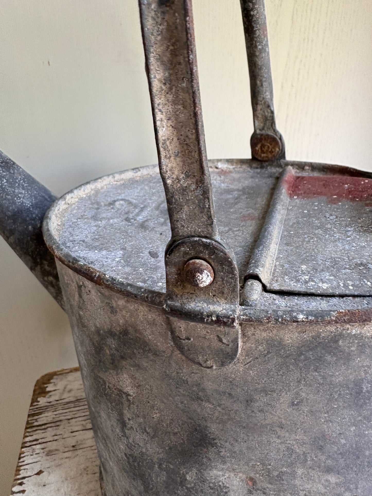 Galvanised water can, War department