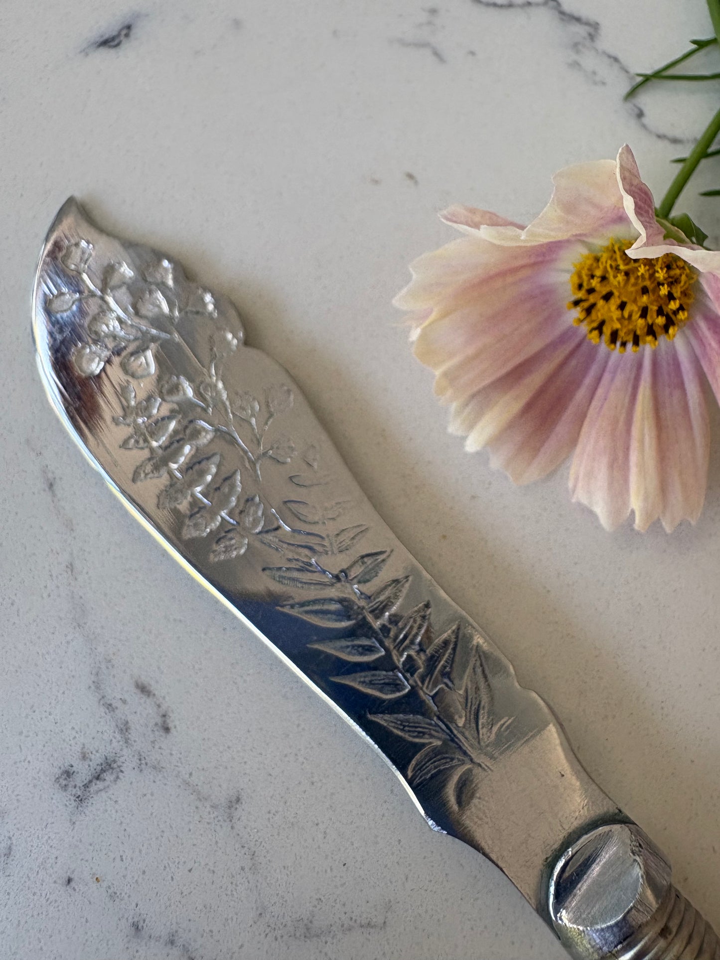 Vintage Carved Butter Spreader.