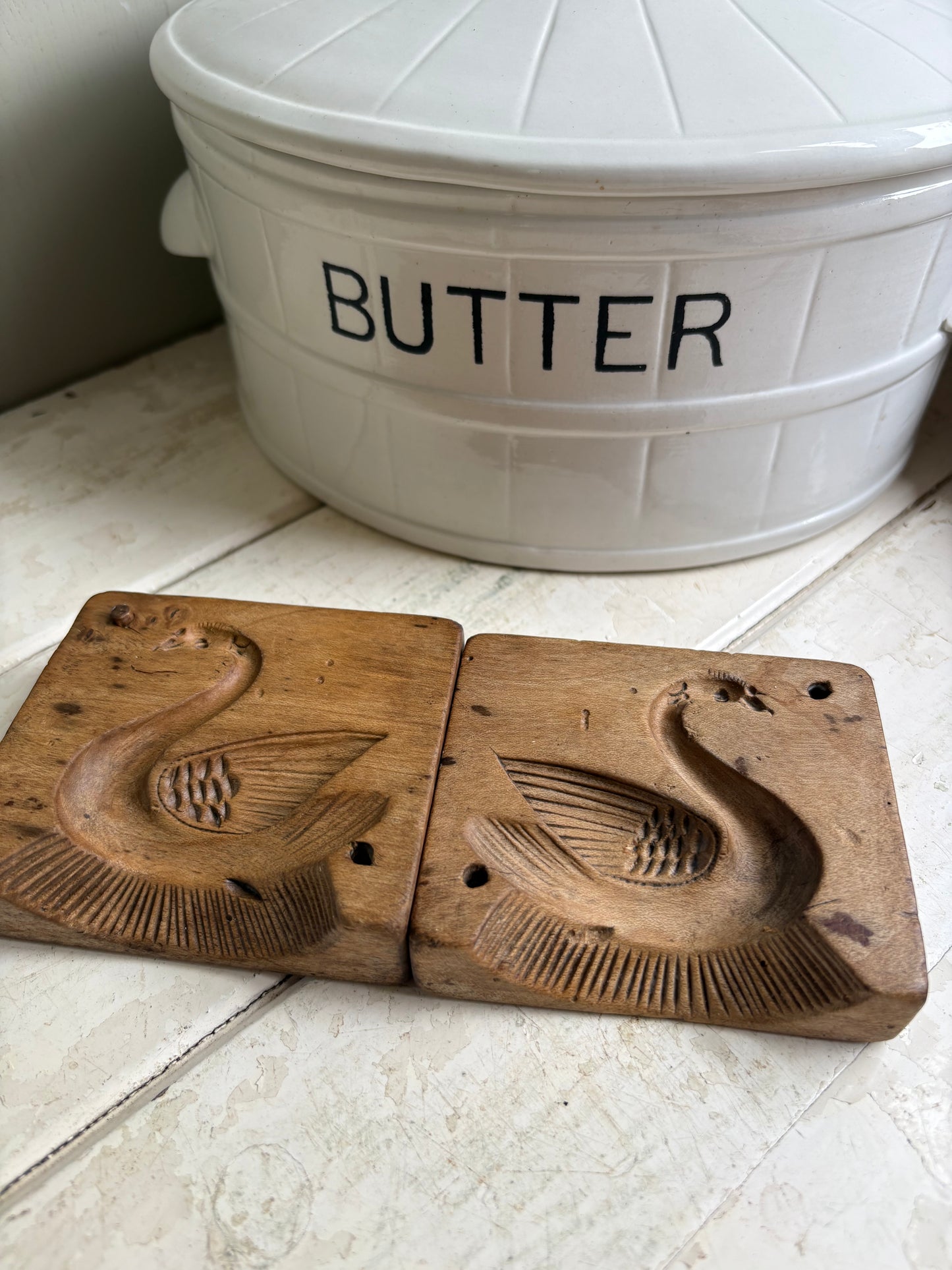 Antique Swan Butter Mould.