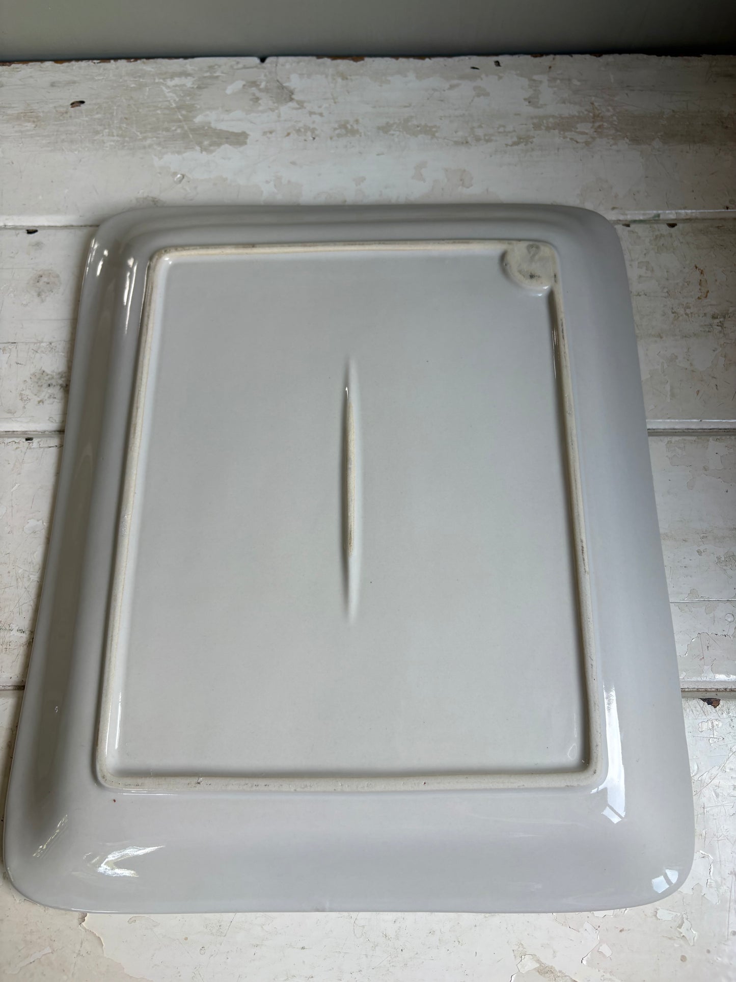 Rear view of 20th century English ironstone DCL Yeast advertising shop counter display plate