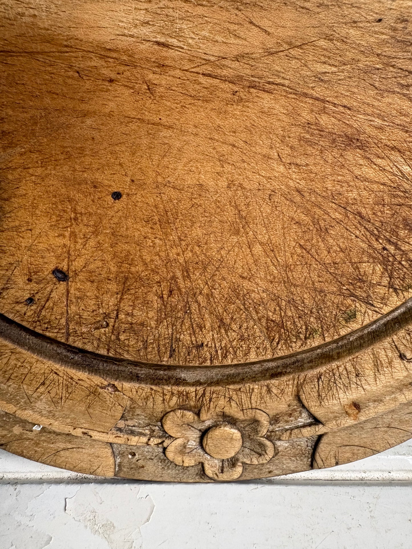 Antique Carved Bread Board, Kitchenalia