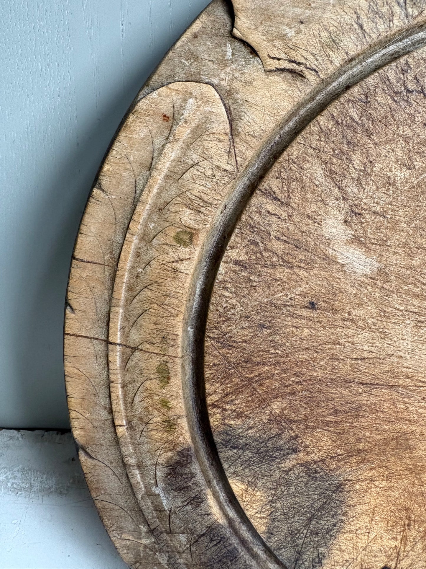 Antique Carved Bread Board, Kitchenalia