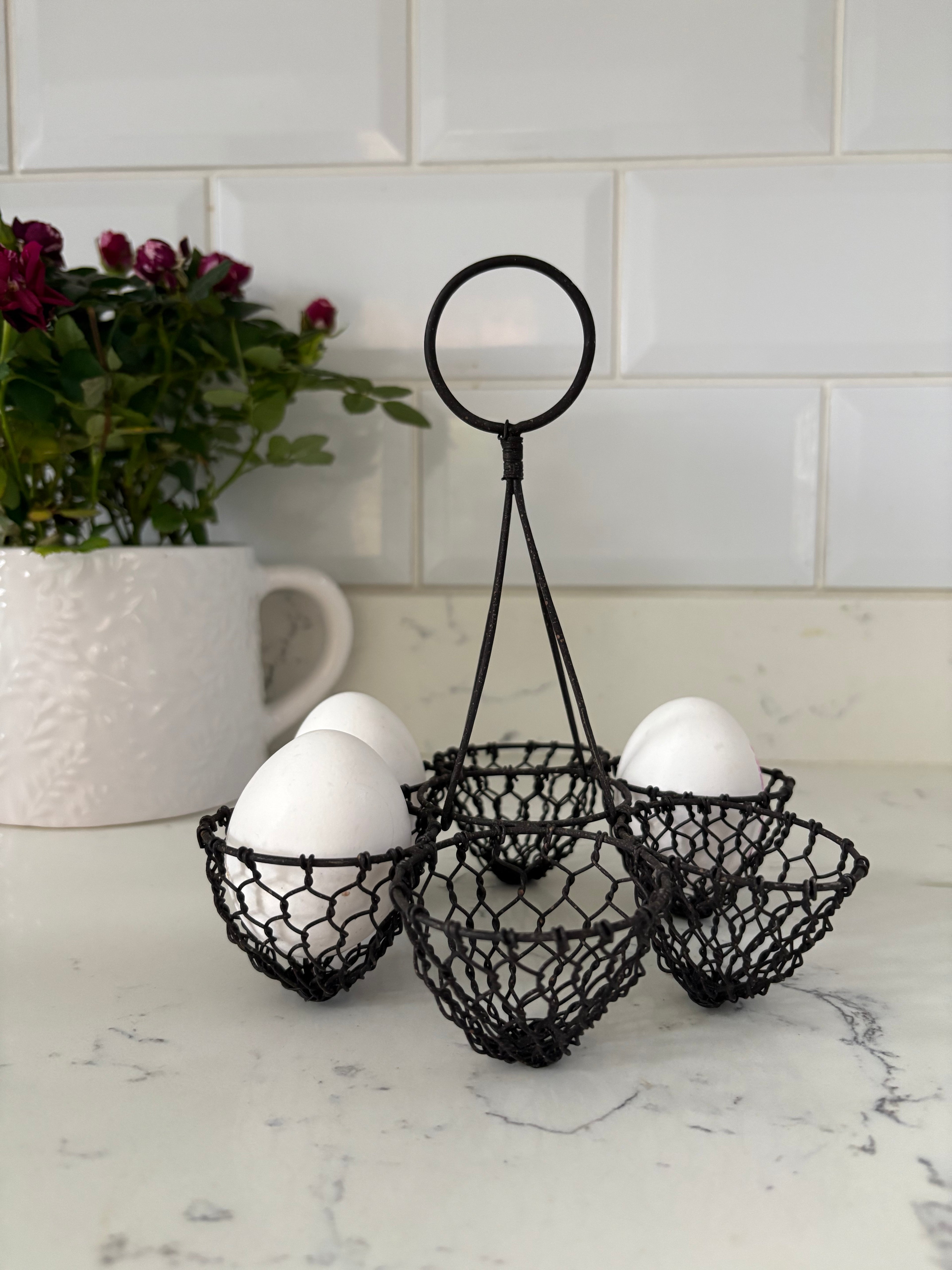 Wire Egg Holder Vintage Style.