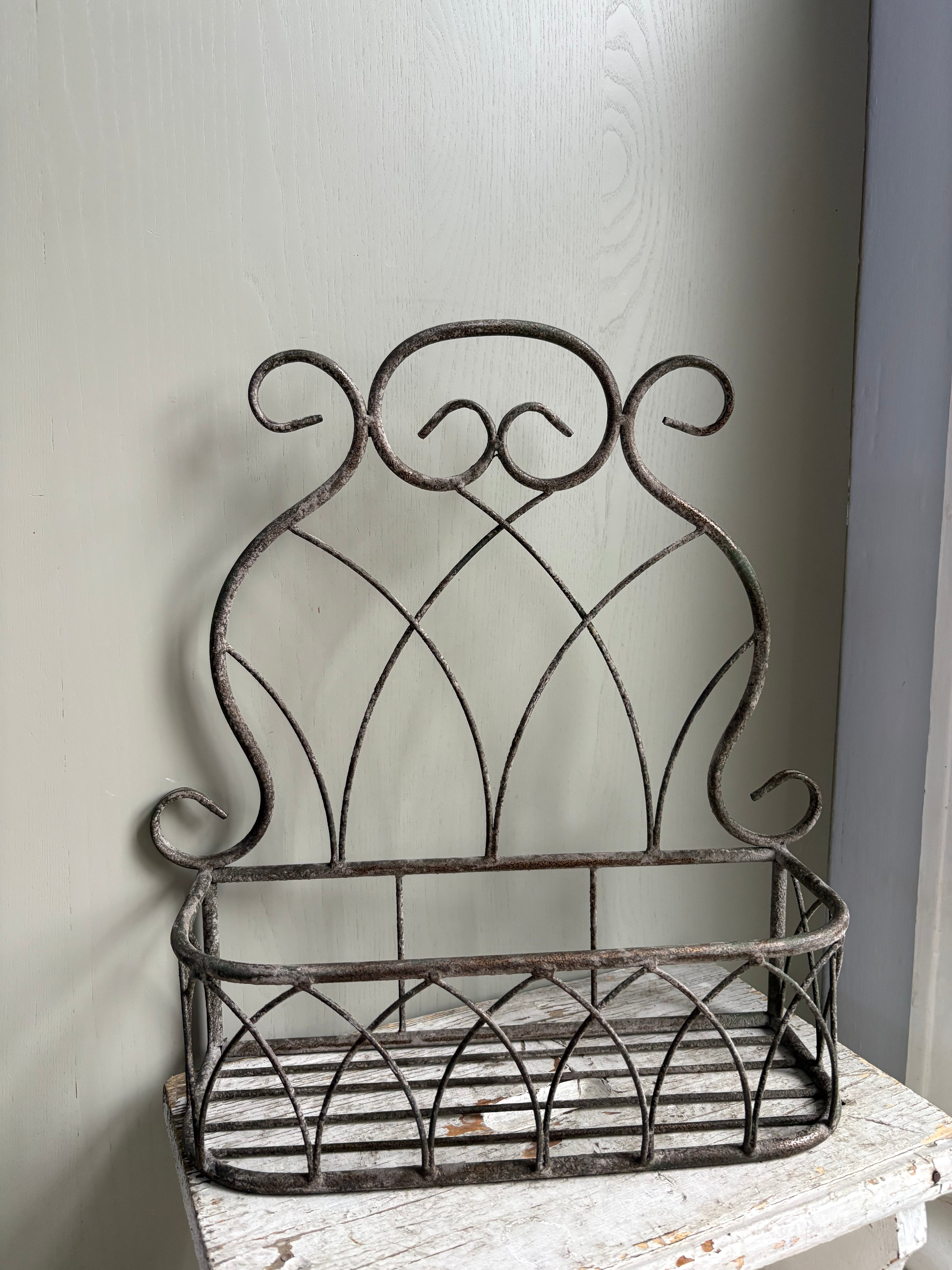 Vintage Style, Small Hanging Metal Planter.