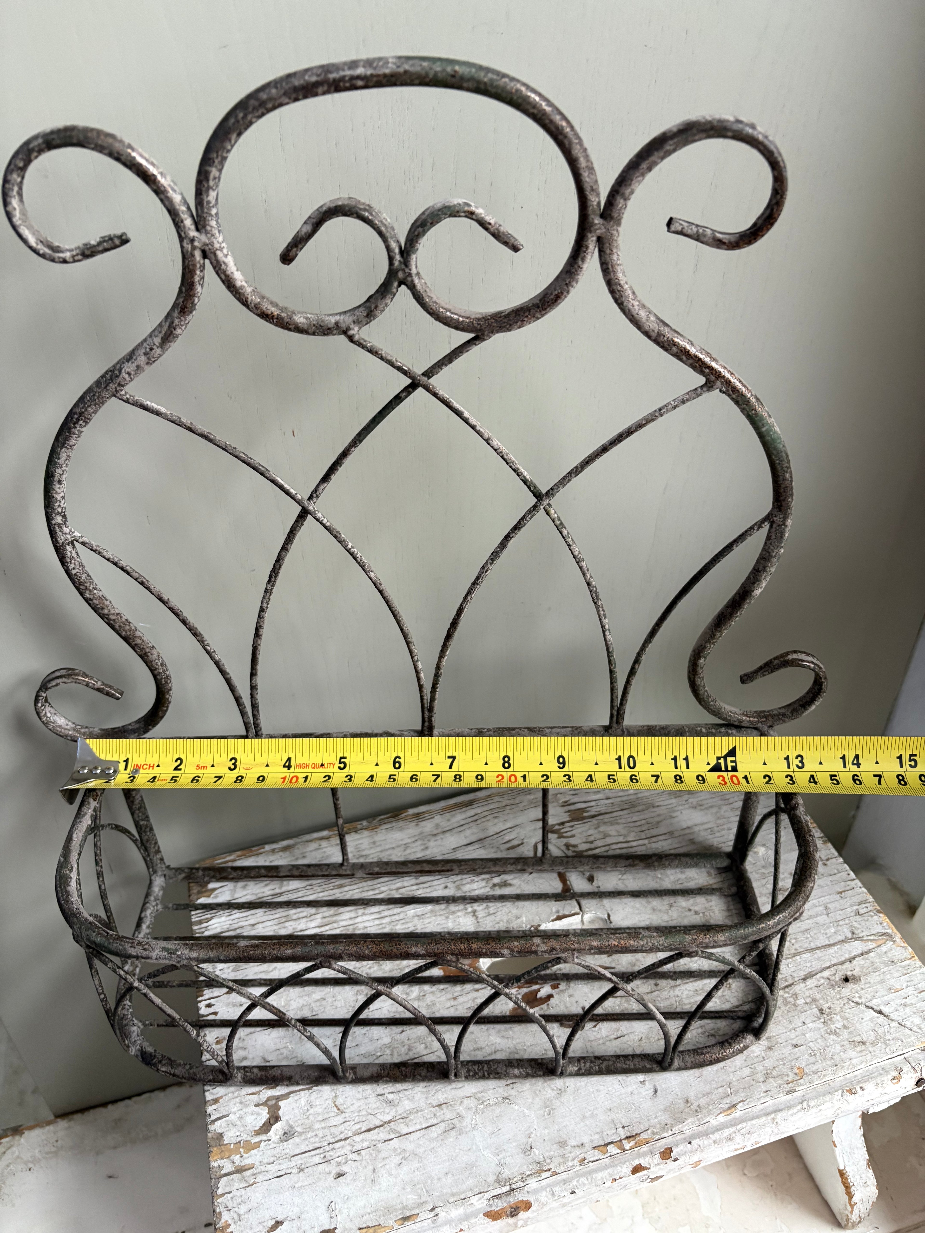Vintage Style, Small Hanging Metal Planter.