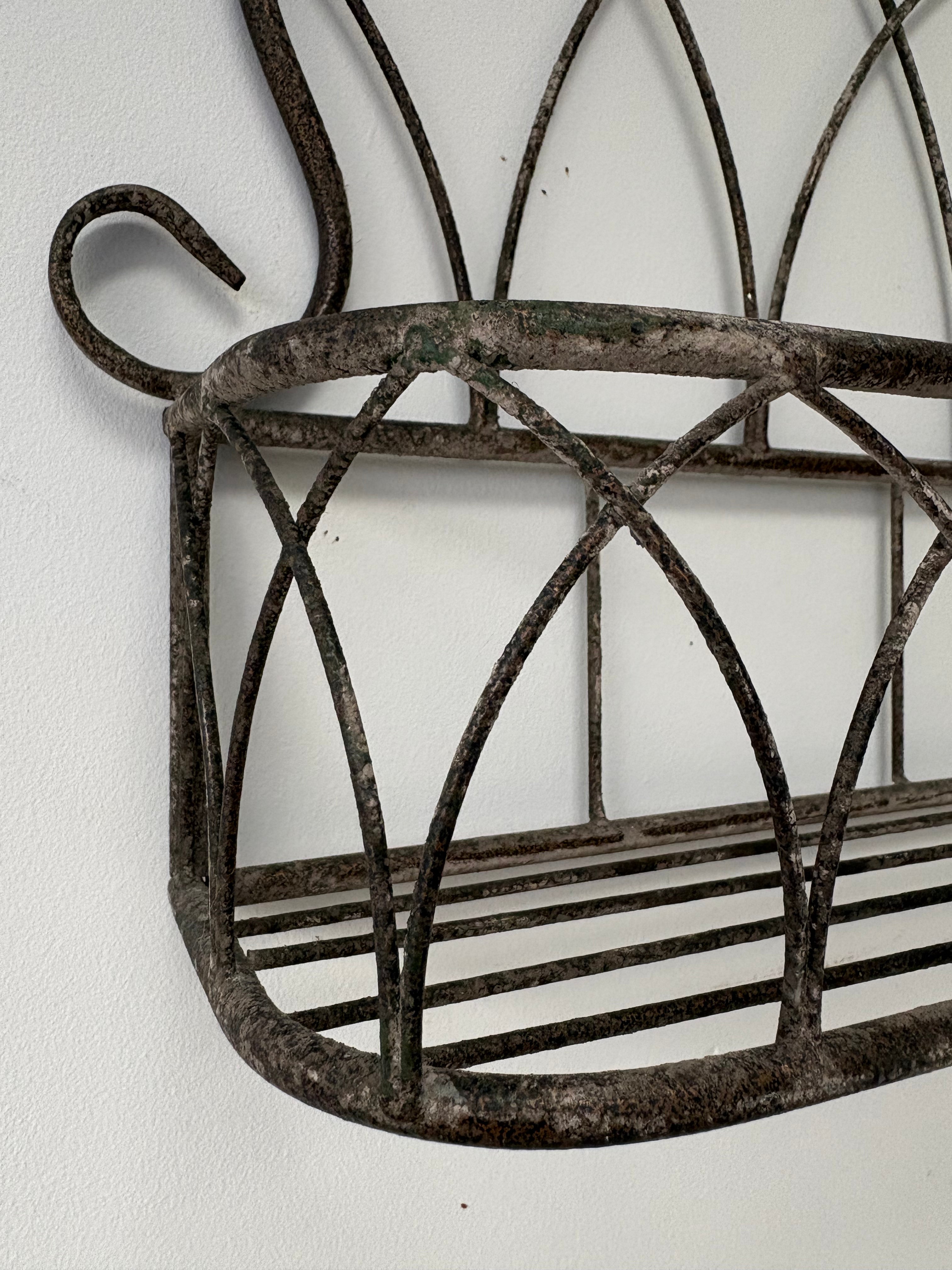 Vintage Style, Small Hanging Metal Planter.