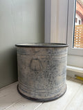 Large Vintage Style Round Zinc Planter.