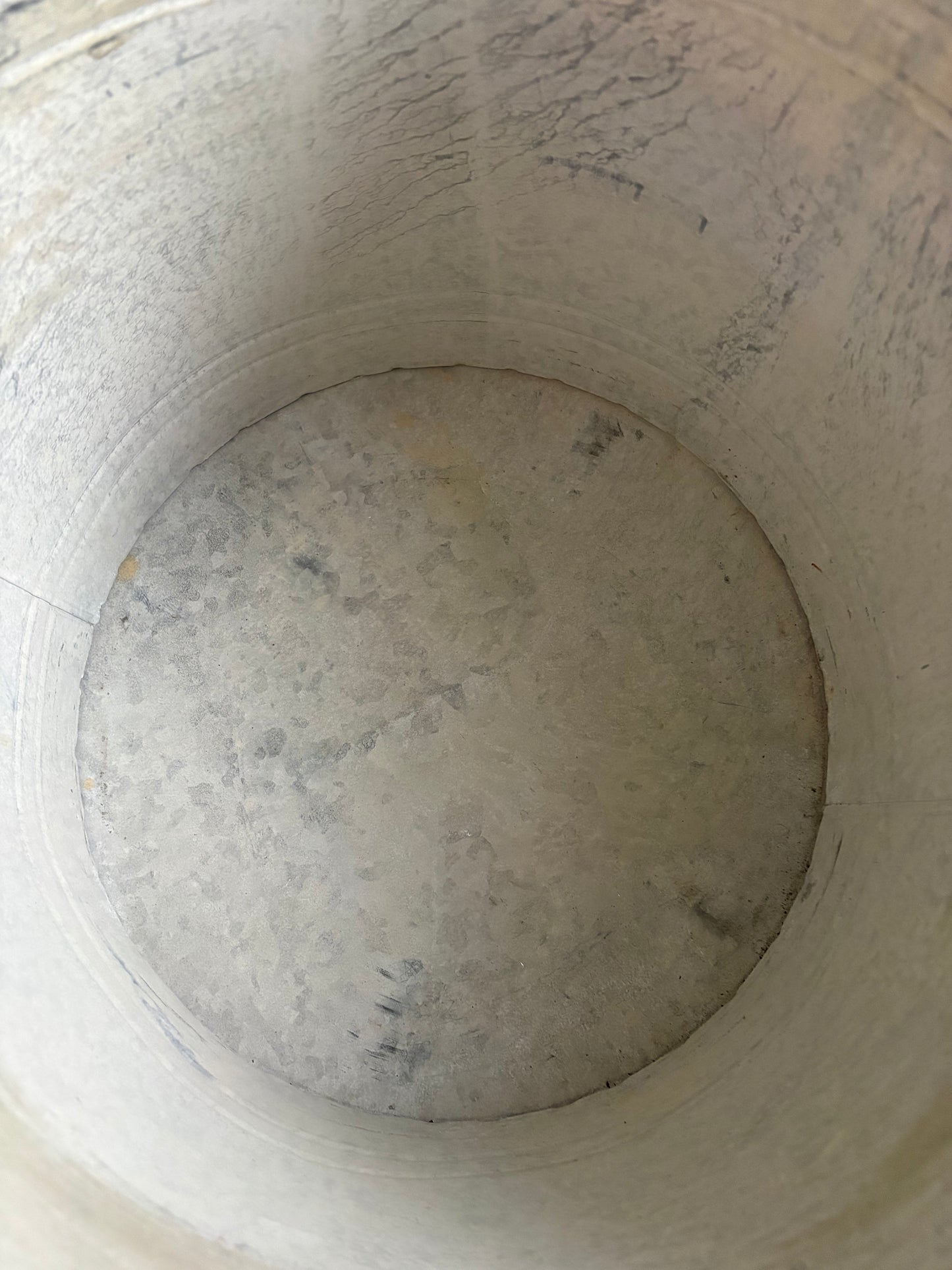 Large Vintage Style Round Zinc Planter.