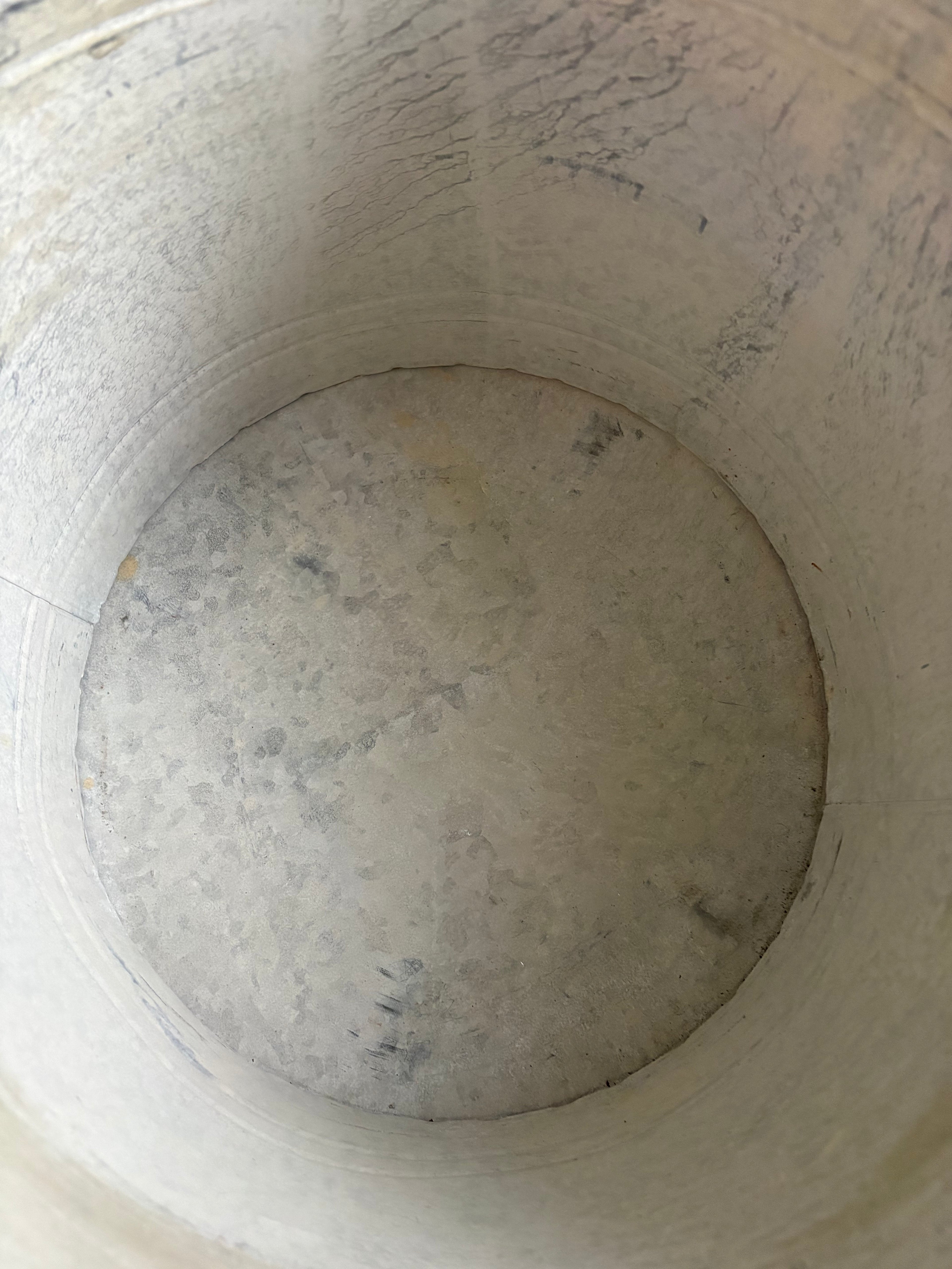 Large Vintage Style Round Zinc Planter.