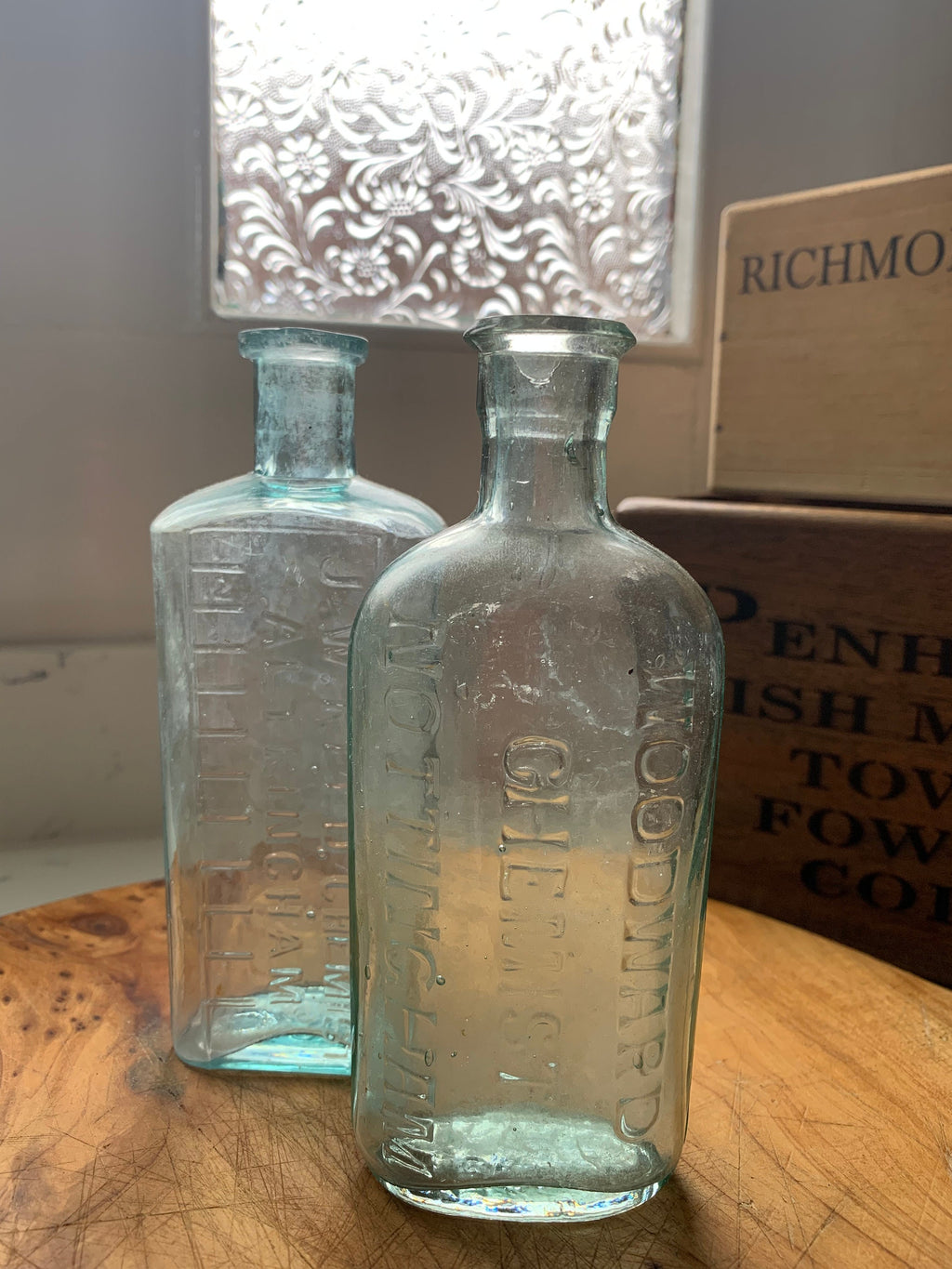 Pair of Vintage Chemist Bottles