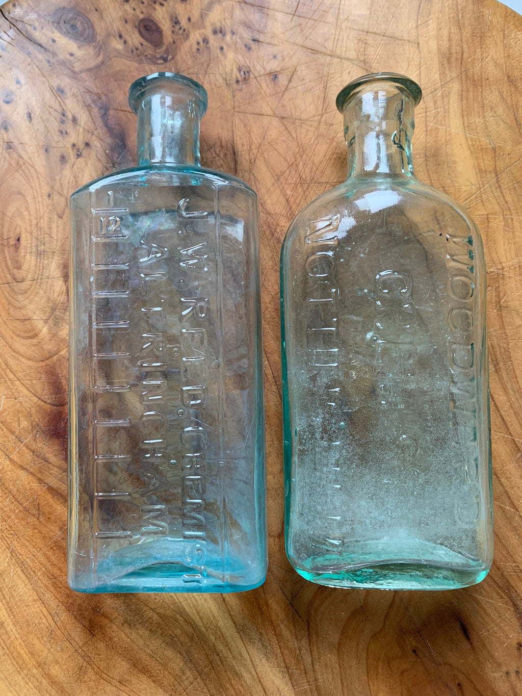 Pair of Vintage Chemist Bottles