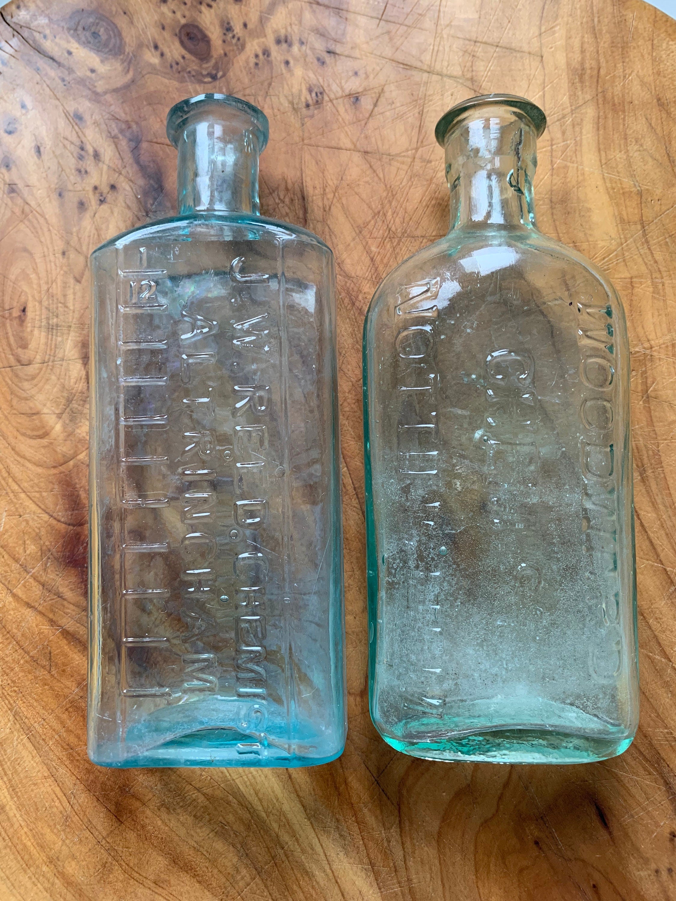 Pair of Vintage Chemist Bottles