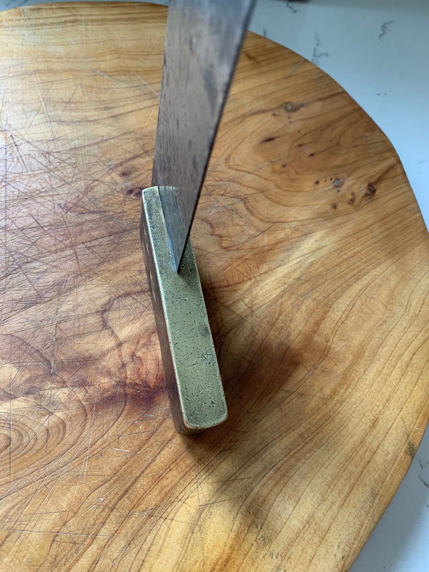 Vintage Carpenter square, with brass detailing