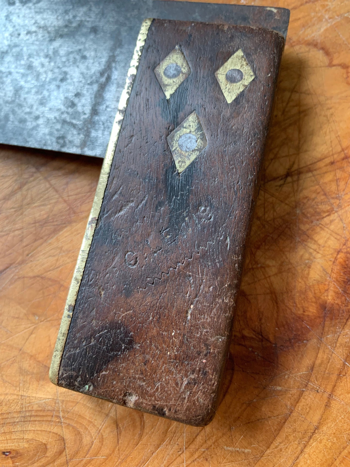 Vintage Carpenter square, with brass detailing