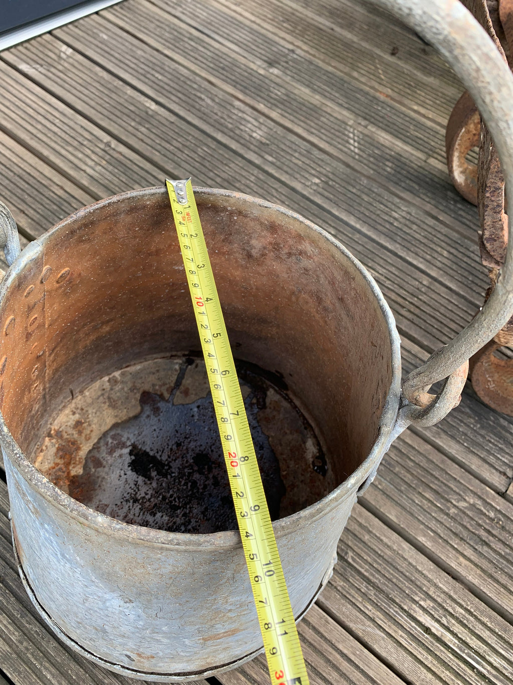 Large Vintage Well Bucket, garden planter, garden feature
