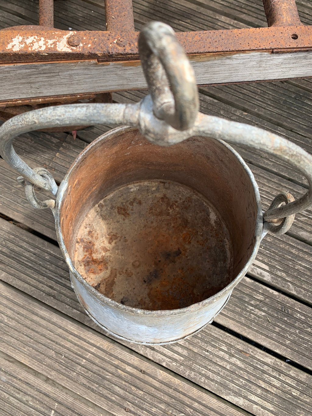 Large Vintage Well Bucket, garden planter, garden feature