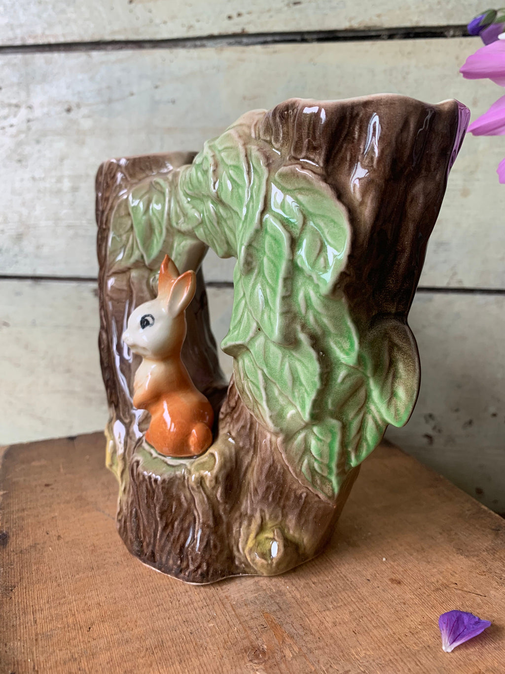 Withernsea Eastgate Fauna Rabbit on a Tree Vase