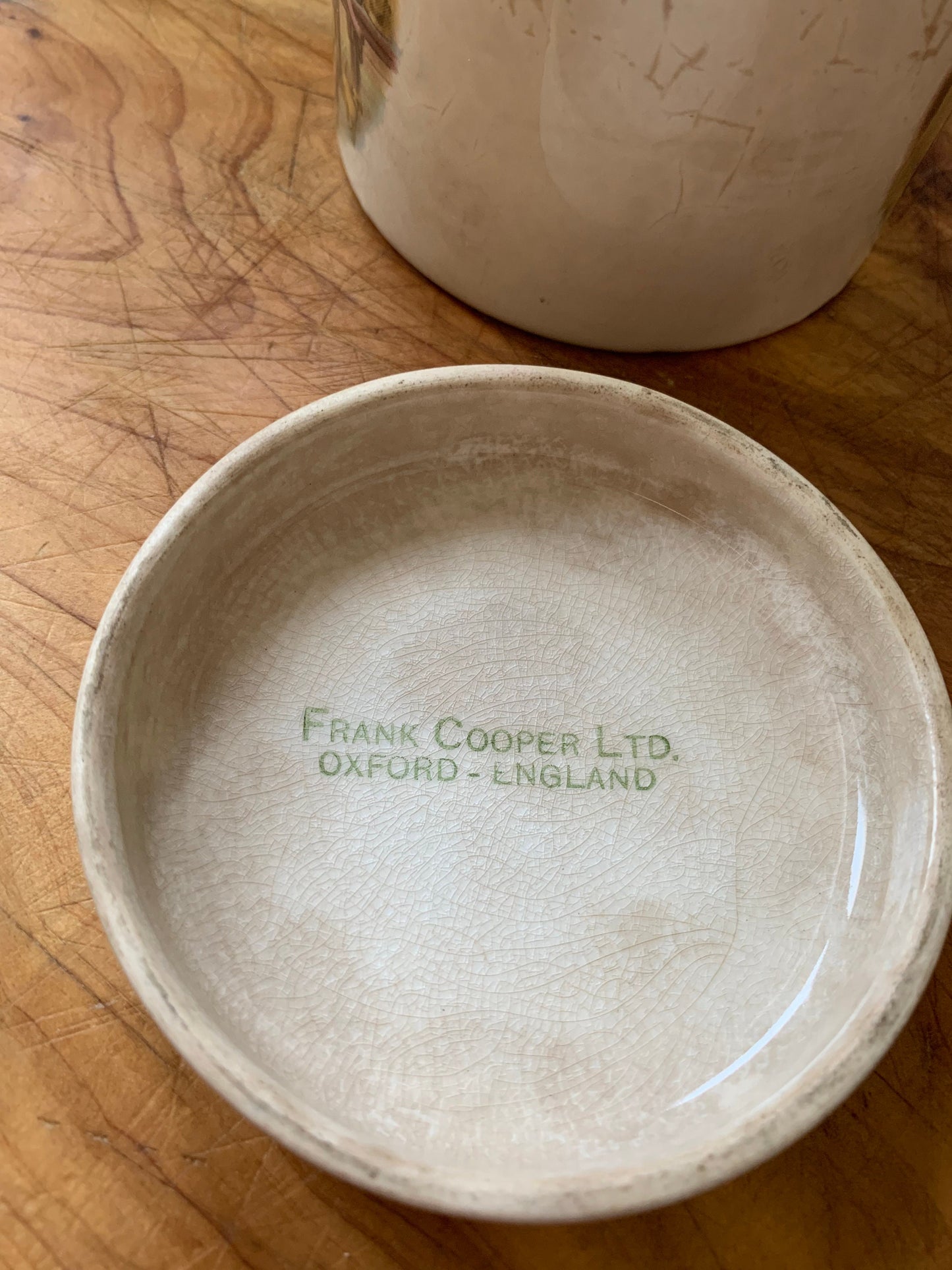 Vintage Sandland Ware , Frank Cooper Marmalade Ceramic marmalade pot with lid