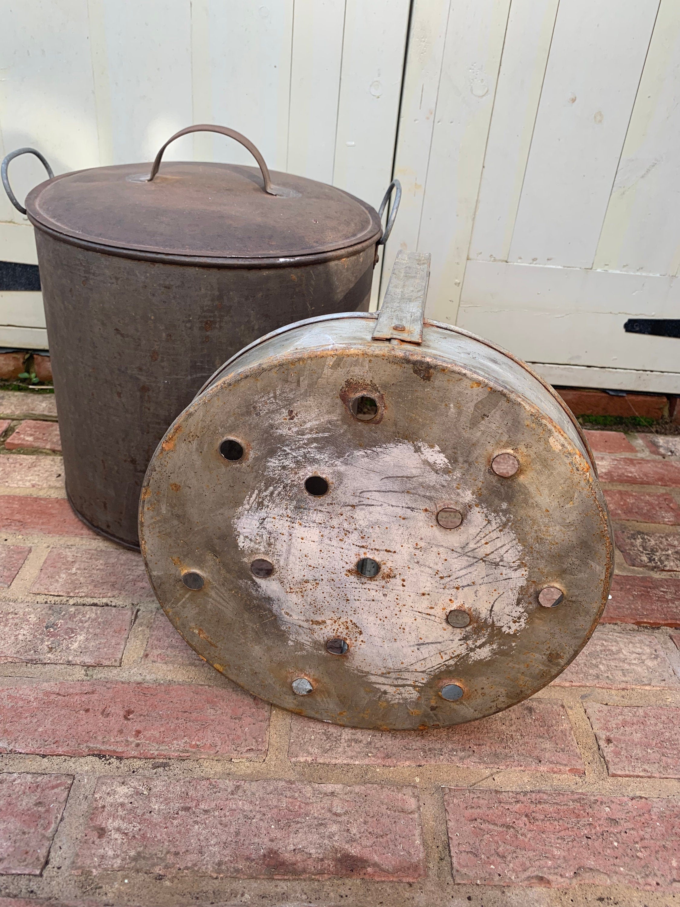 Vintage Galvanised Meat Boiler with Lift out Drainer