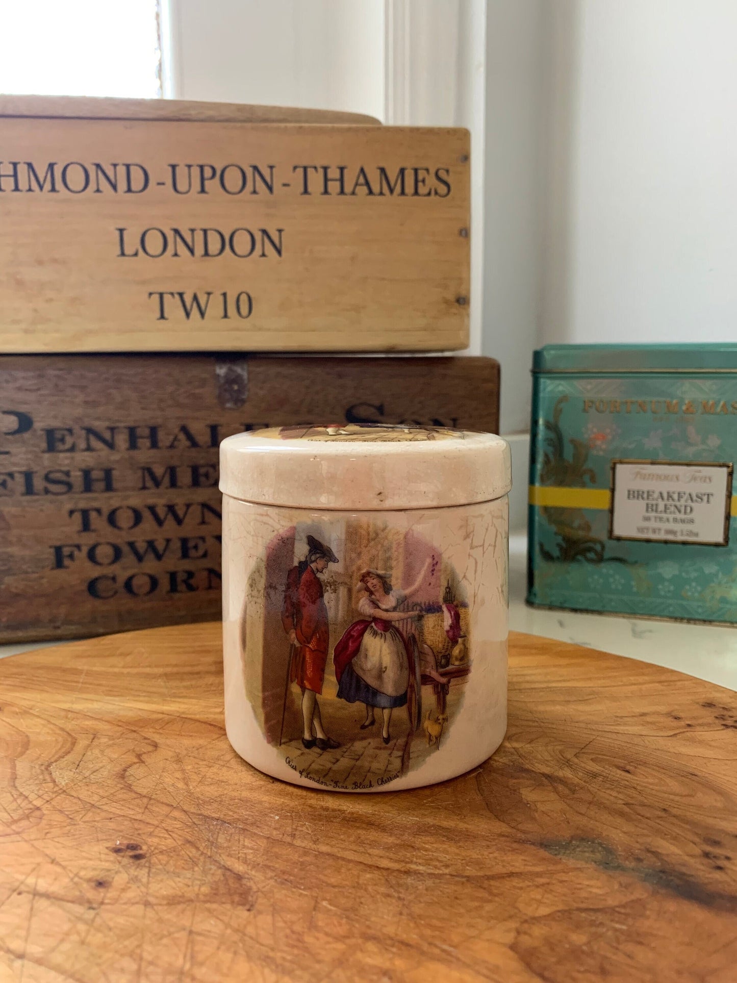 Vintage Sandland Ware , Frank Cooper Marmalade Ceramic marmalade pot with lid