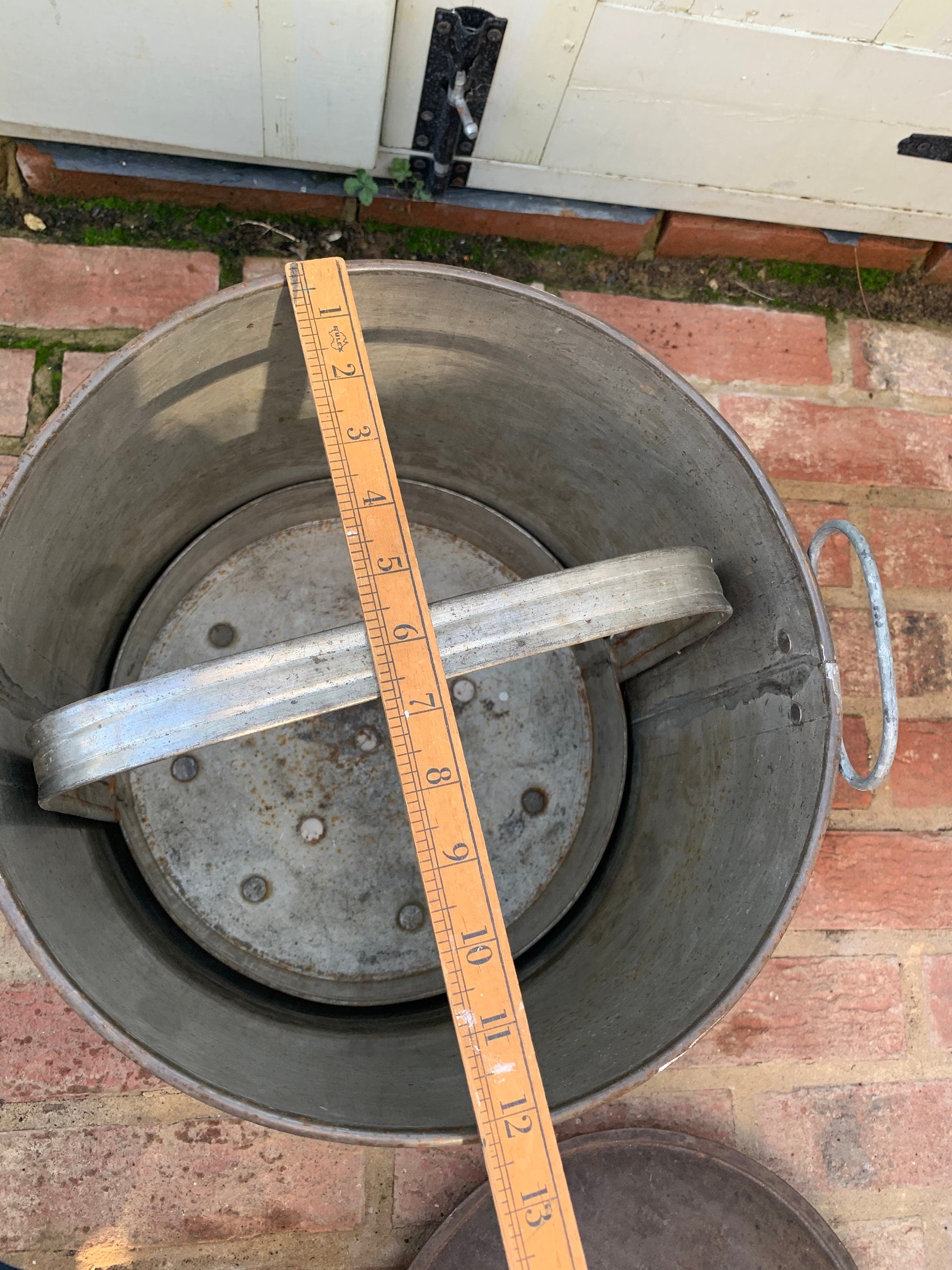 Vintage Galvanised Meat Boiler with Lift out Drainer