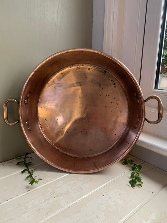 Large Solid Copper Pan