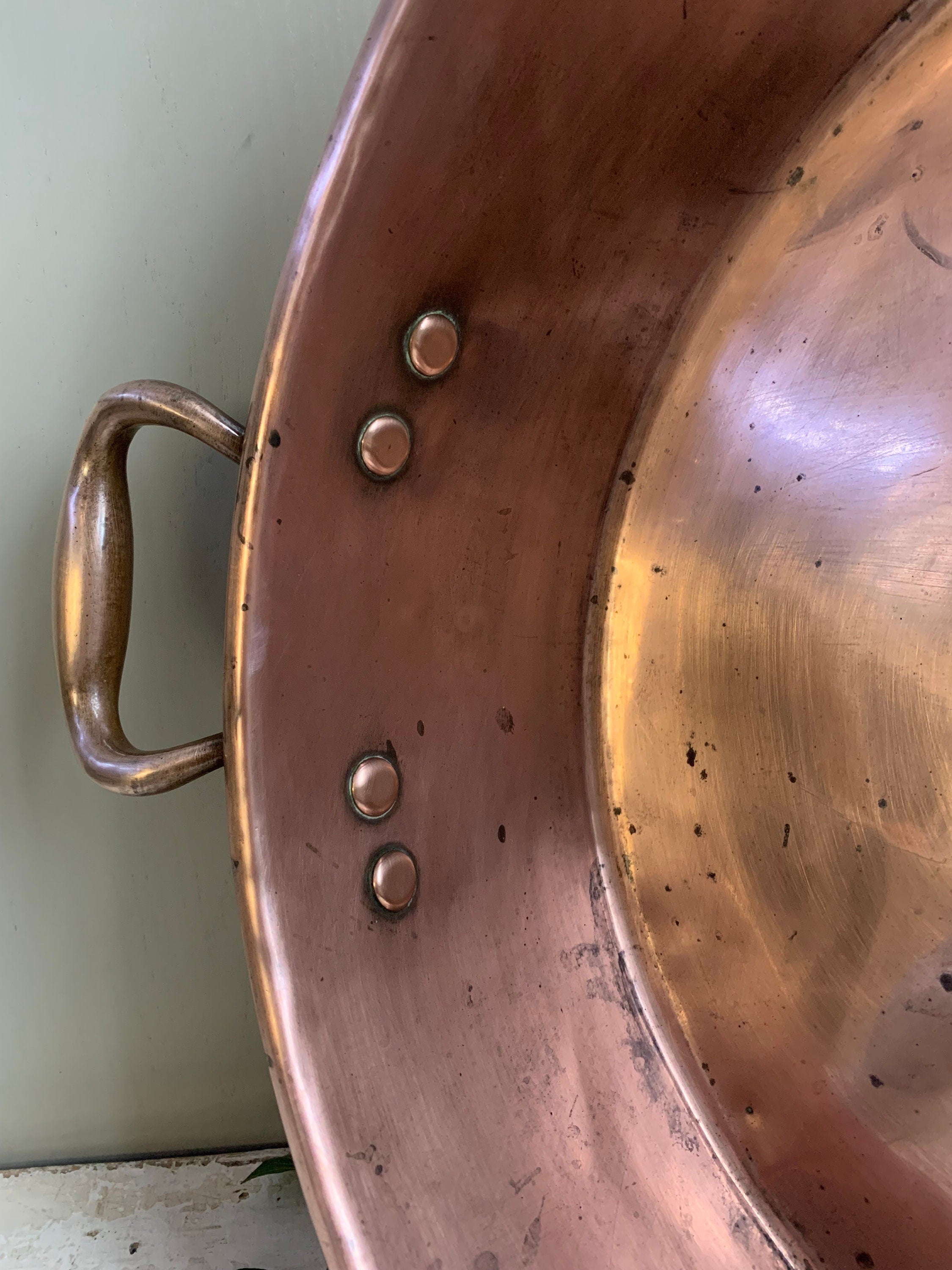 Large Solid Copper Pan