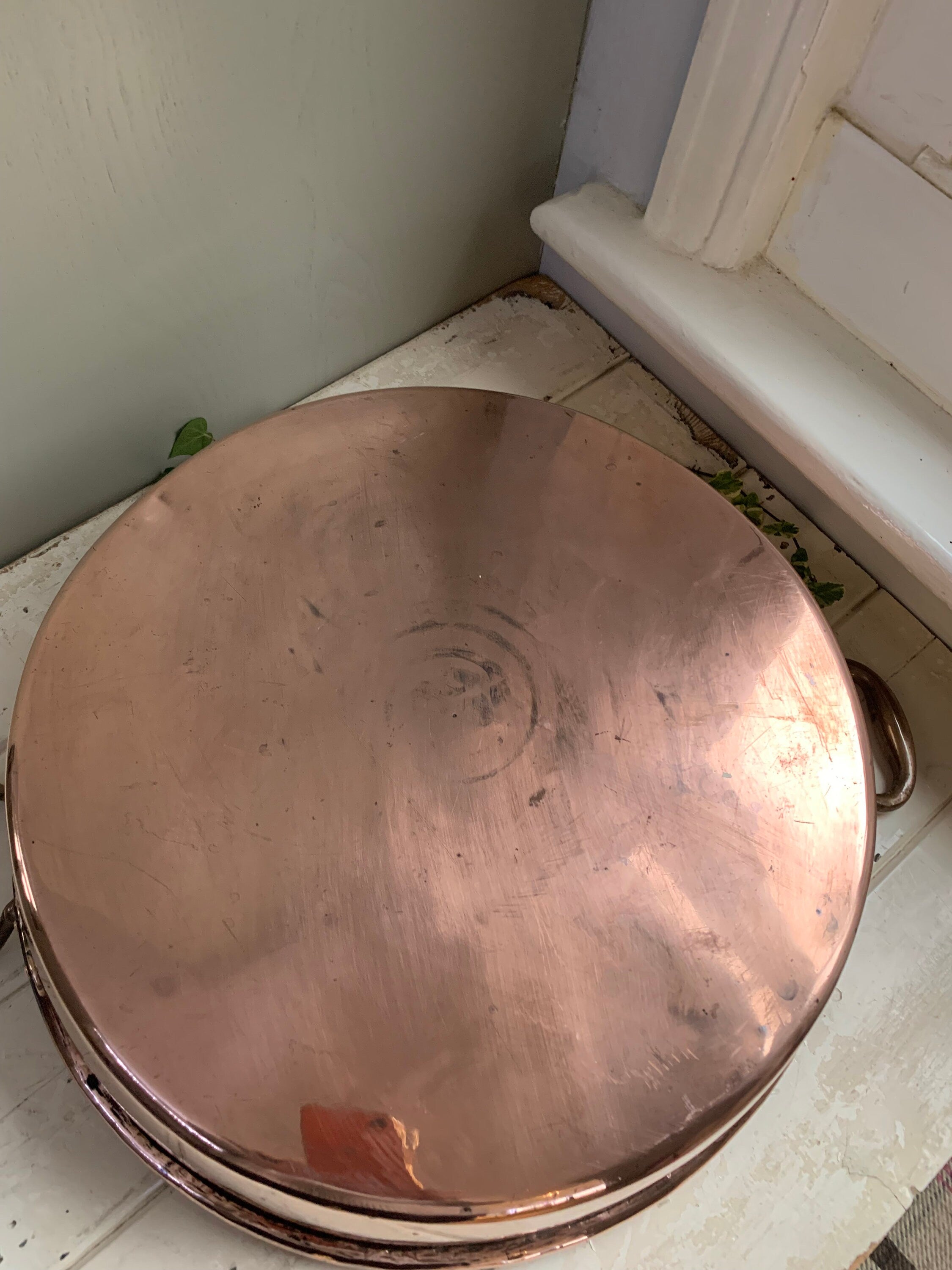 Large Solid Copper Pan