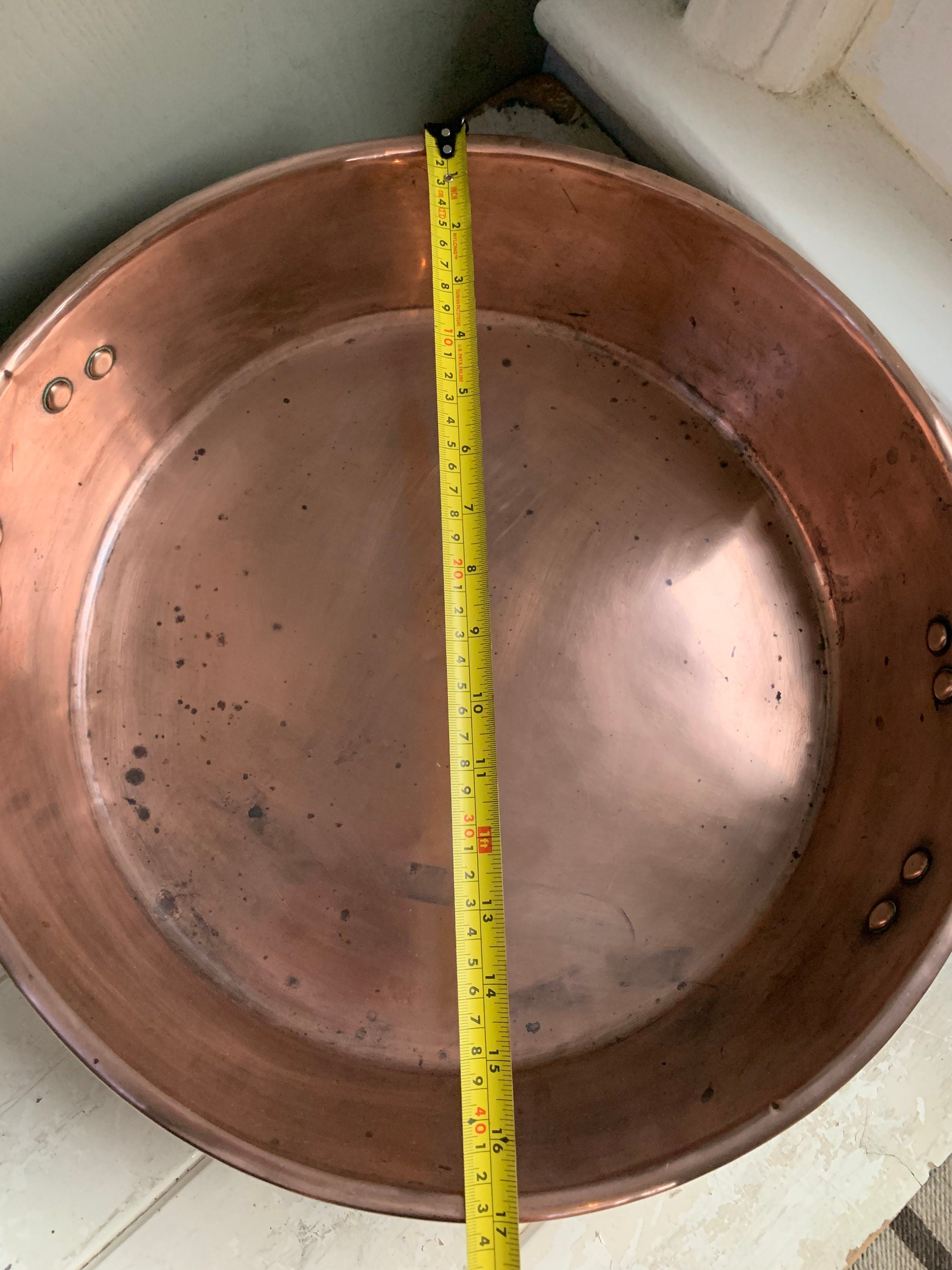 Large Solid Copper Pan