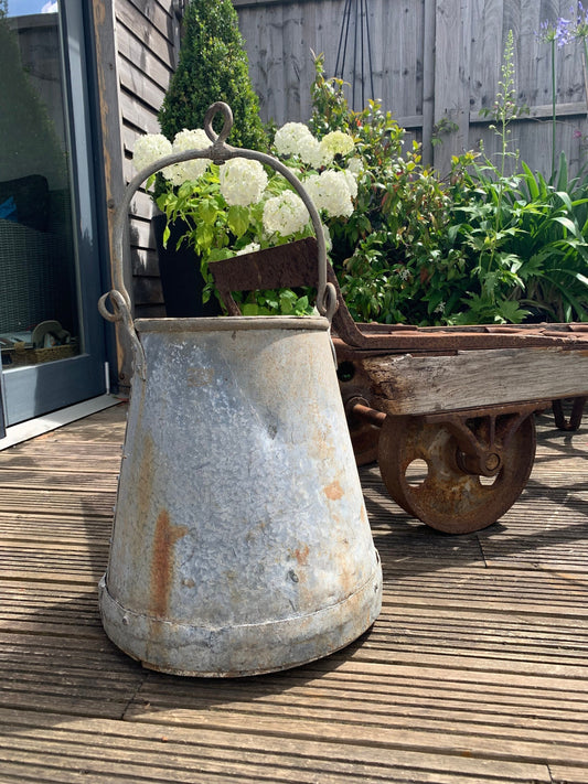 Large Vintage Well Bucket, garden planter, garden feature