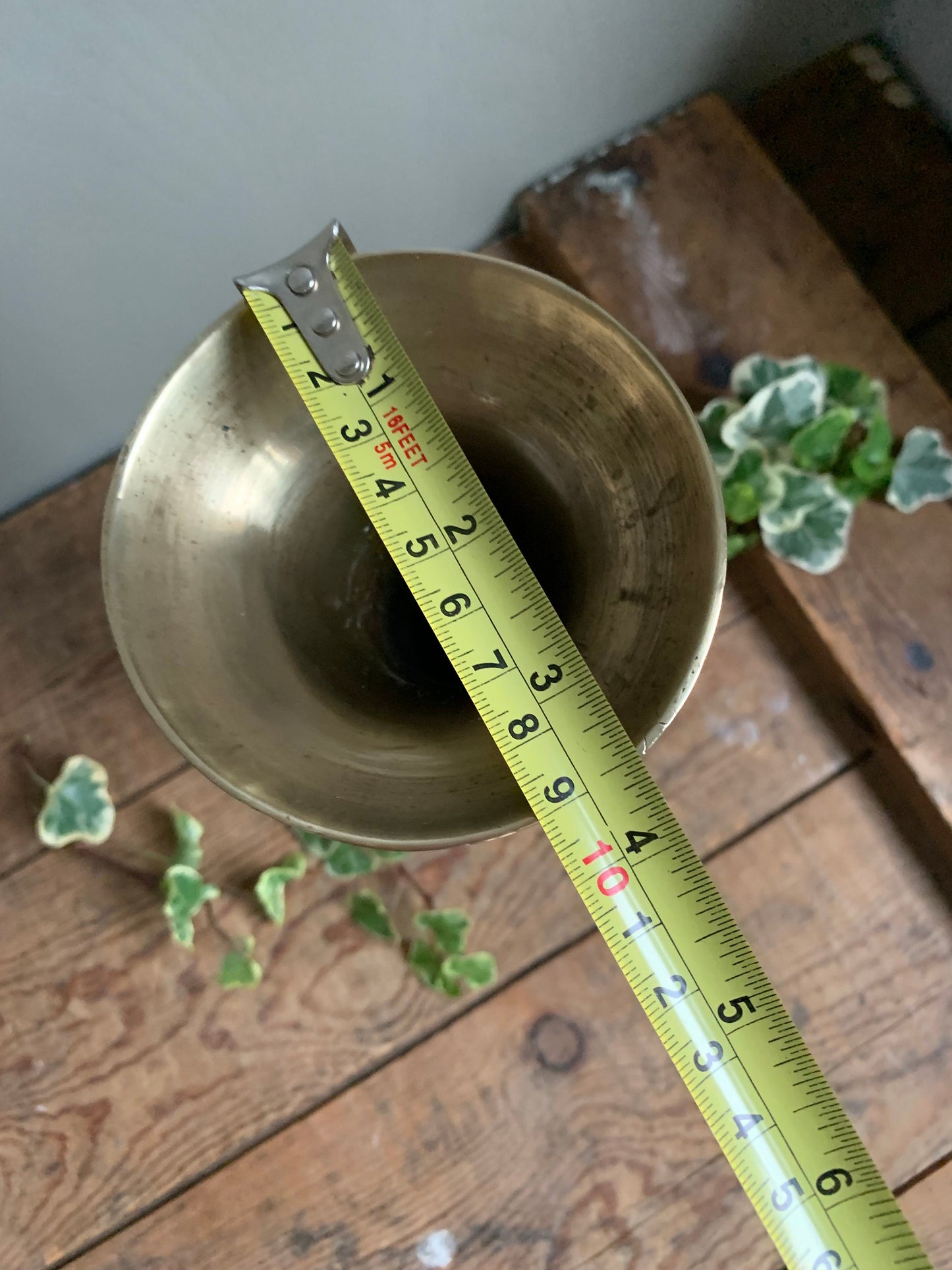 Brass Vase, Vintage Vase, Etched Vase, Candle holder