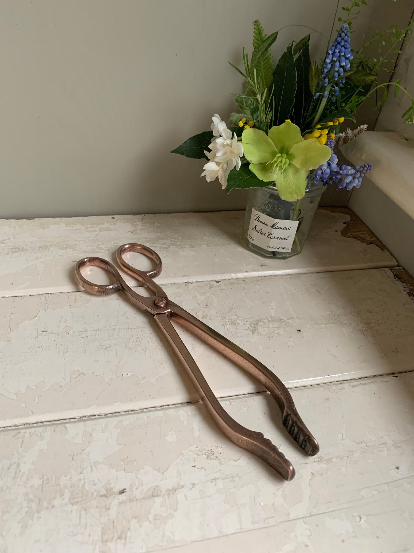 Copper Coal Tongs, Fireside Tools