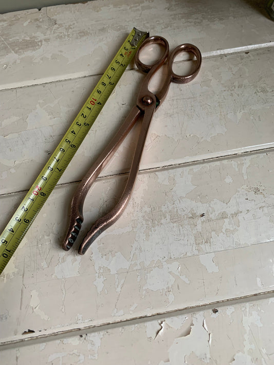 Copper Coal Tongs, Fireside Tools