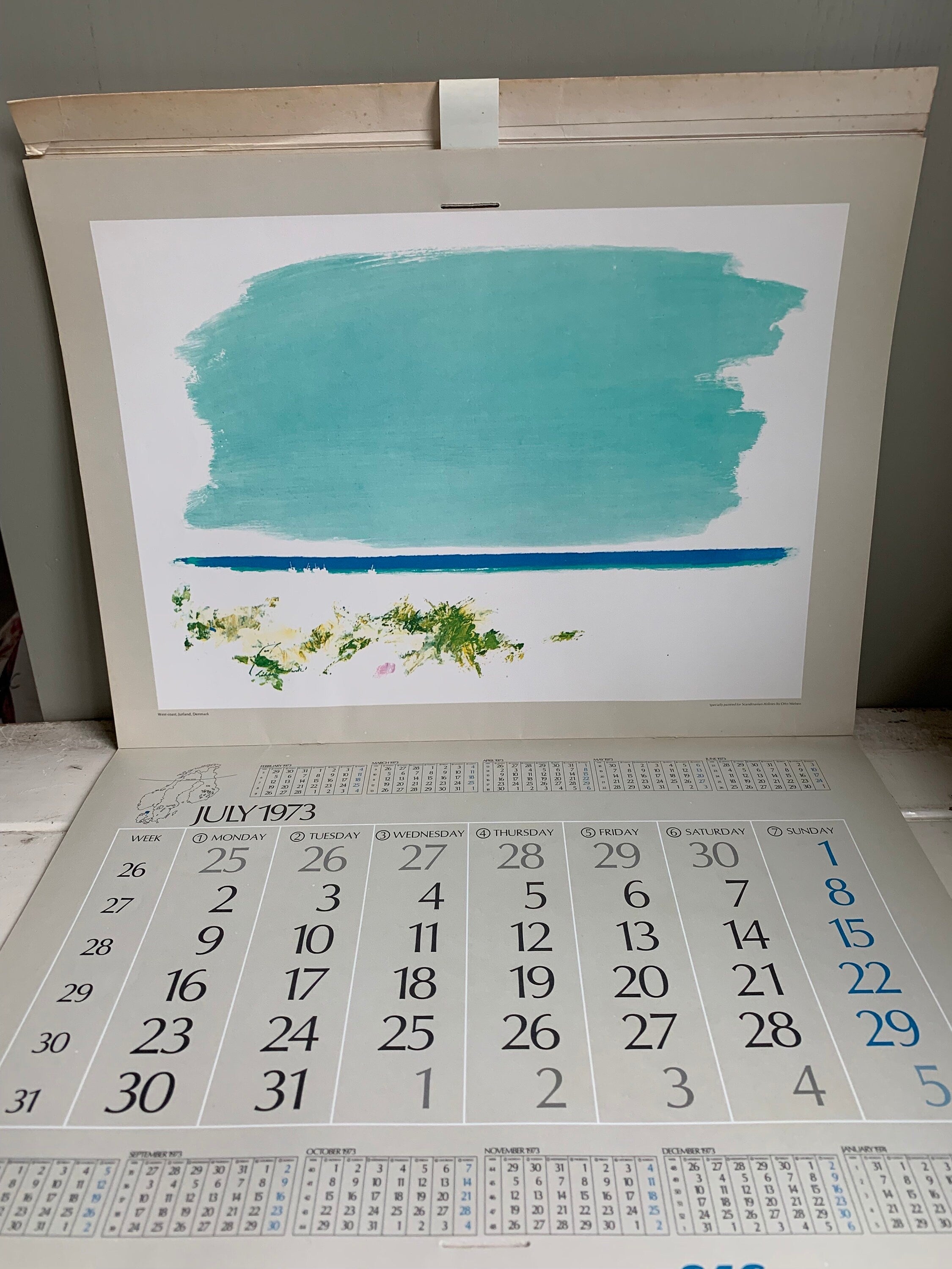 SAS Vintage Airlines Calendar 1973