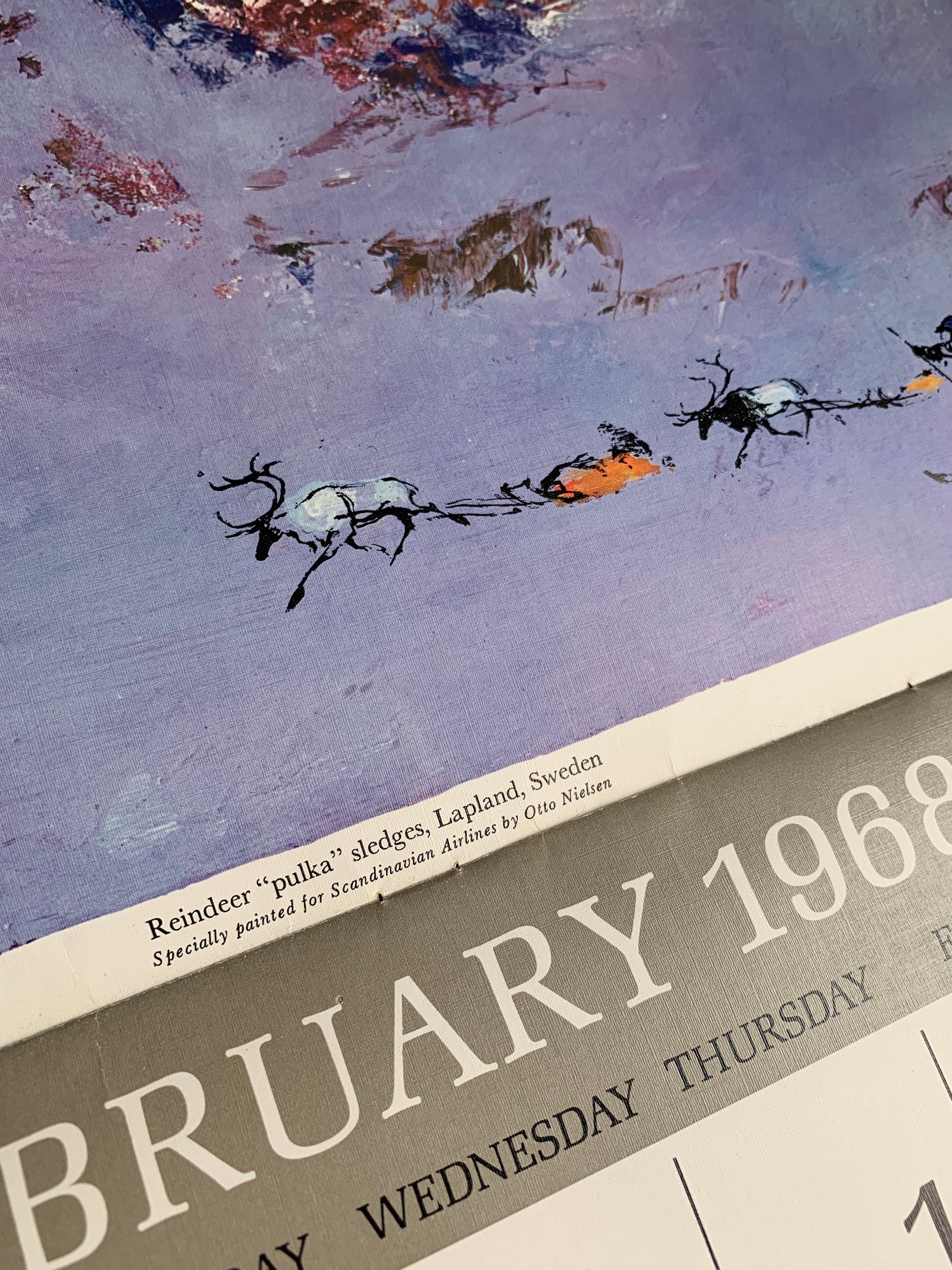 Otto Nielsen vintage print SAS calendar 1968