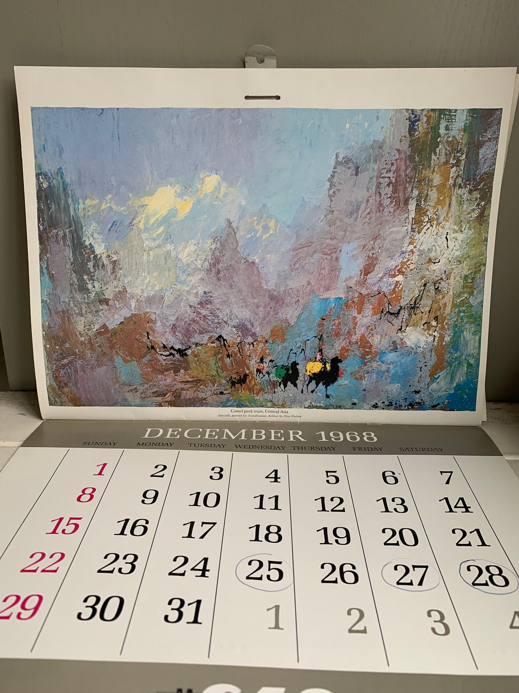Otto Nielsen vintage print SAS calendar 1968