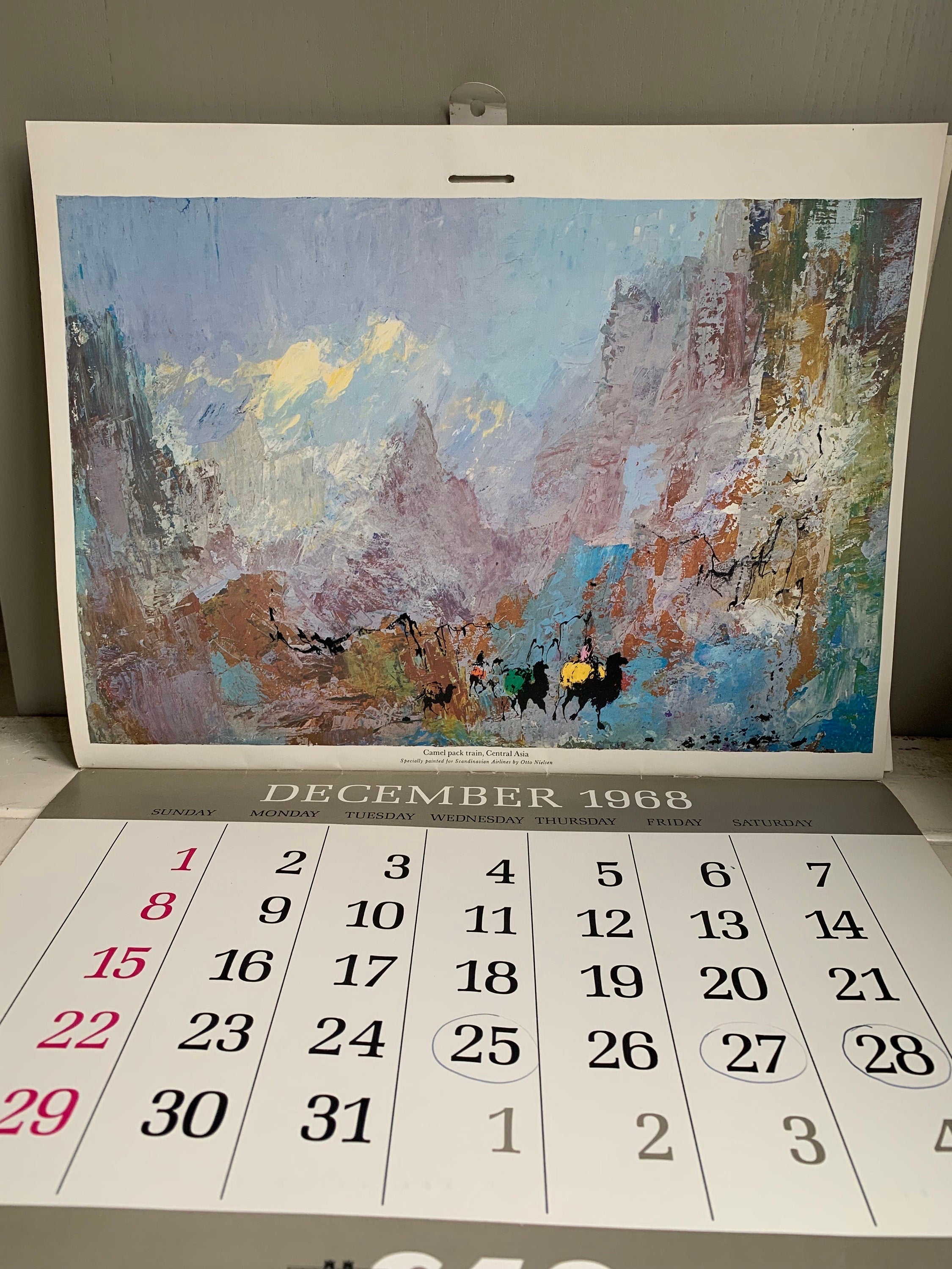Otto Nielsen vintage print SAS calendar 1968