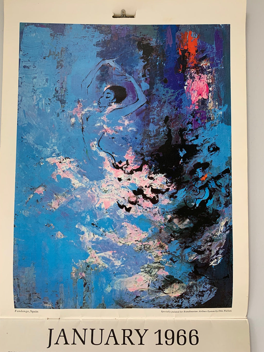 1966 Otto Nielsen SAS Original Vintage Scandinavian Airlines Calendar