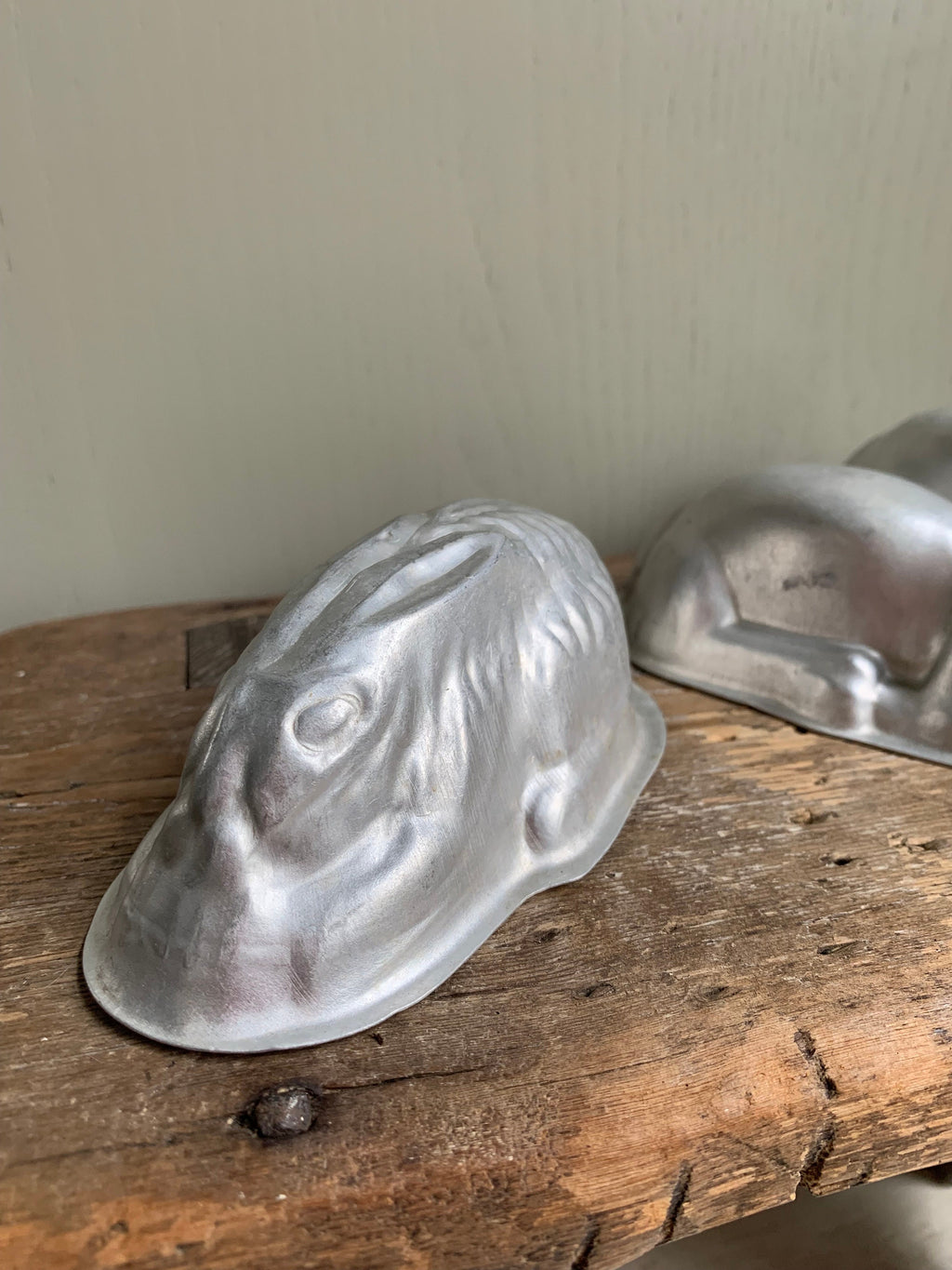 Three Aluminium vintage moulds, Chocolate moulds