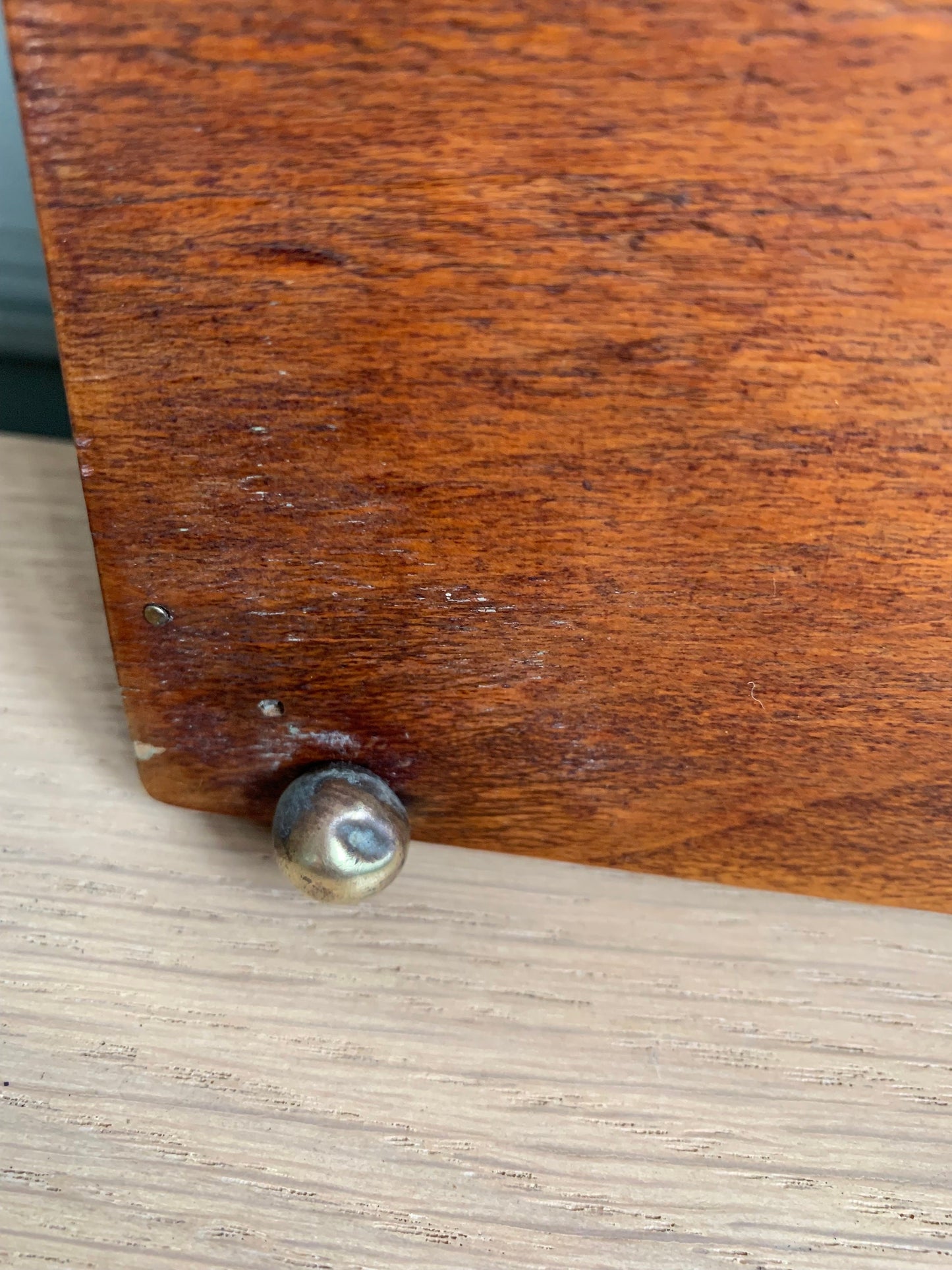 Beautiful vintage tray with tapestry underneath glass