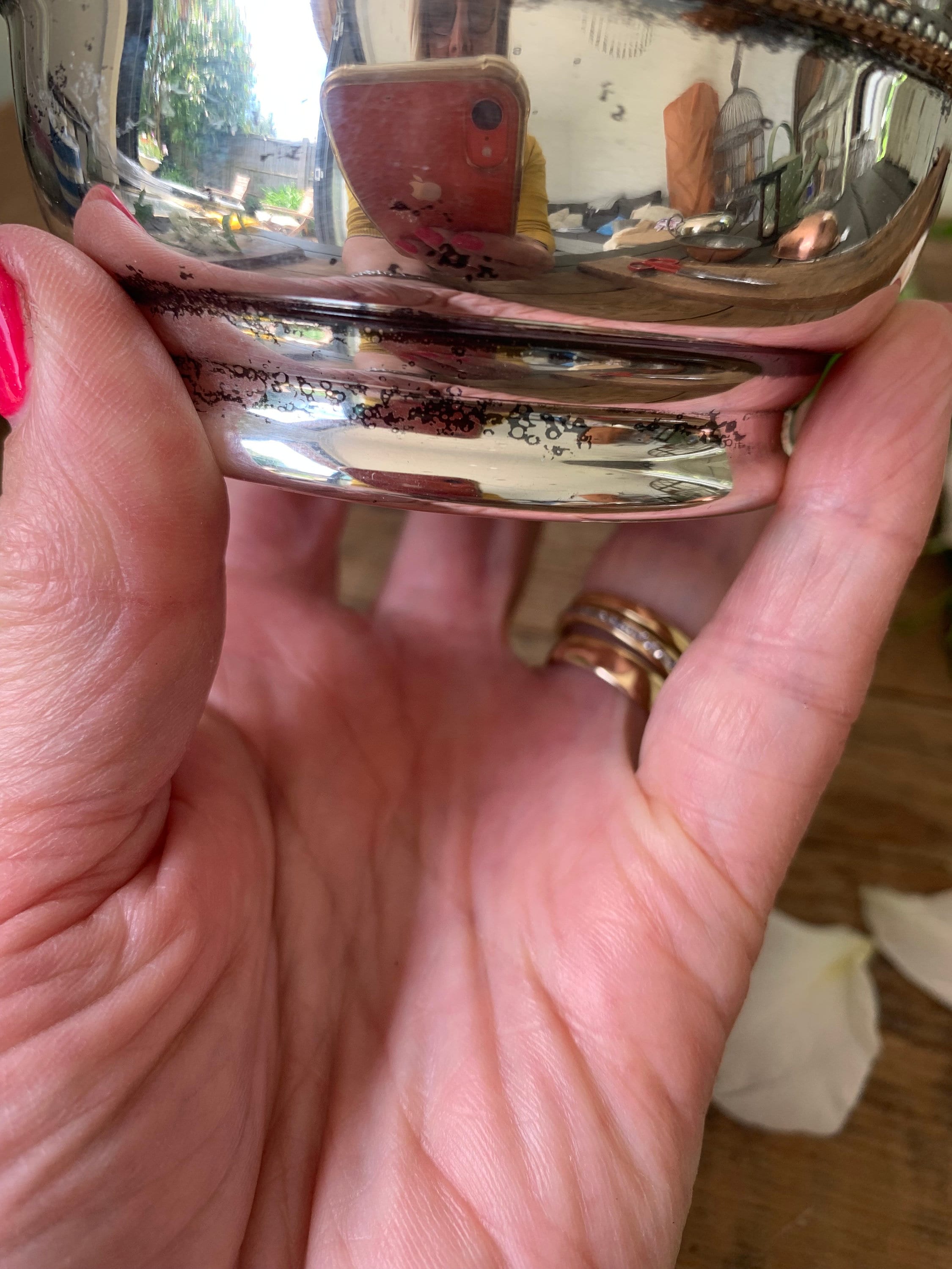 Silverplate Rose Bowl with Glass Flowerfrog
