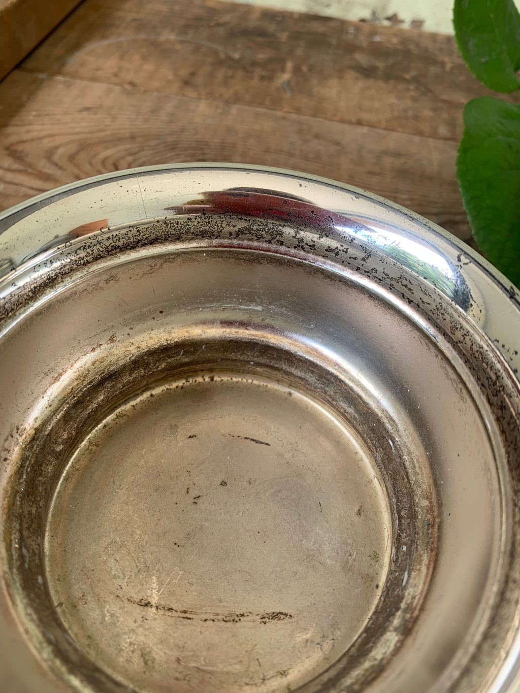 Silverplate Rose Bowl with Glass Flowerfrog