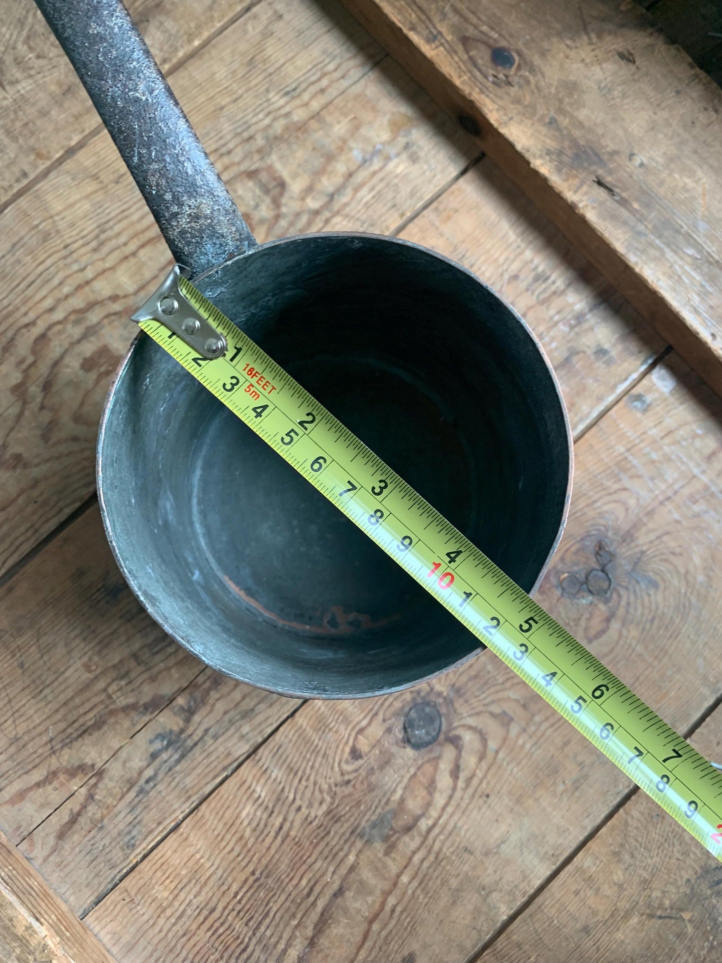 Antique French Copper Deep Saucepan